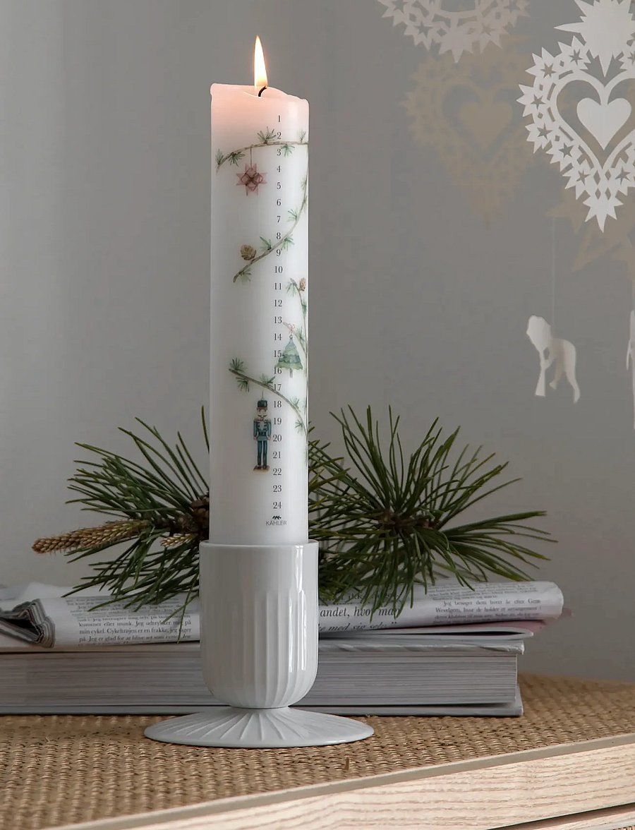 Kähler - Hammershøi Block candle holder H9.5 white - kerzenständer - white - 0