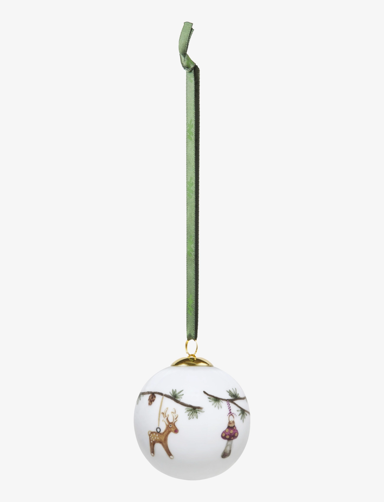 Kähler Hammershøi Christmas Kugle 2023 Ø6 cm hvid m. deko - Kähler - WHITE W. DECO / white