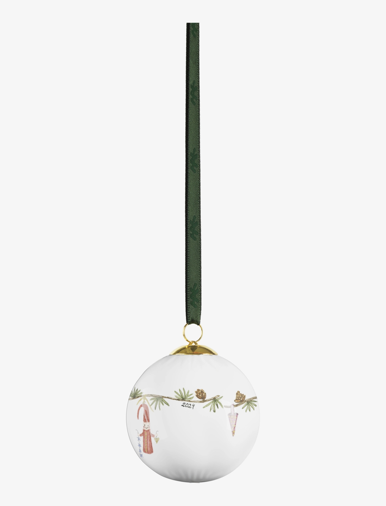 Kähler Hammershøi Christmas Bauble 2024 Ø6 cm white w. deco - Christmas decorations - WHITE W. DECO / white