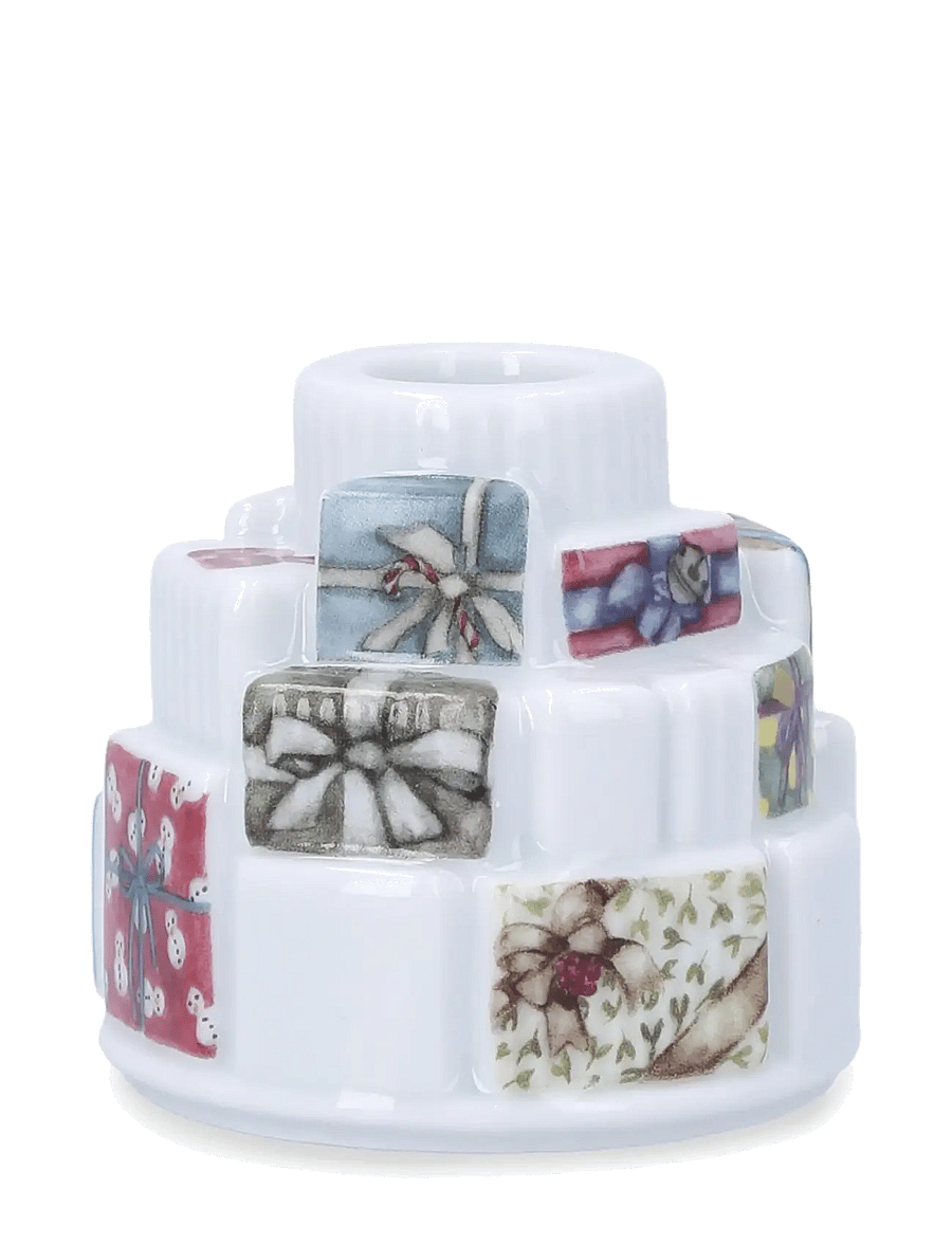 Kähler - Hammershøi Christmas Gifts Candle holder Ø7.5 cm white w. de - kerzenständer - white w. deco - 1