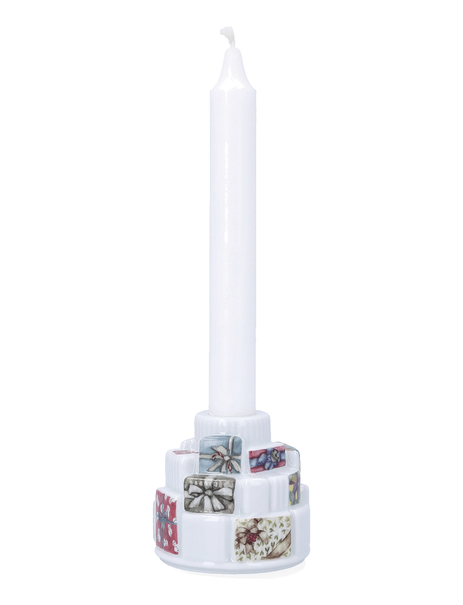 Kähler - Hammershøi Christmas Gifts Candle holder Ø7.5 cm white w. de - kerzenständer - white w. deco - 3