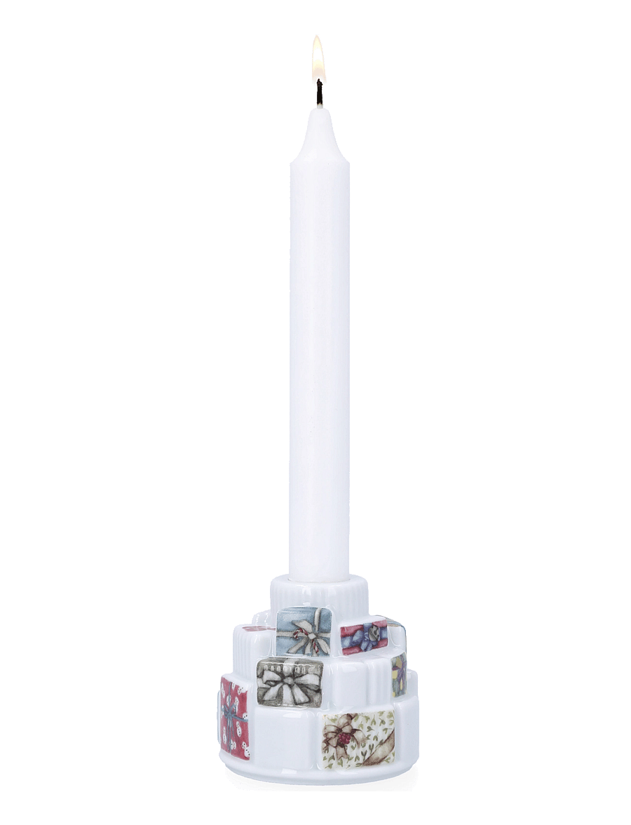 Kähler - Hammershøi Christmas Gifts Candle holder Ø7.5 cm white w. de - kerzenständer - white w. deco - 4