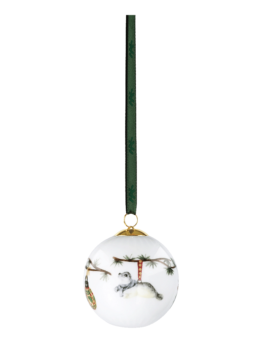 Kähler - Hammershøi Christmas Bauble 2026 Ø6 cm white w. deco - white w. deco - 1