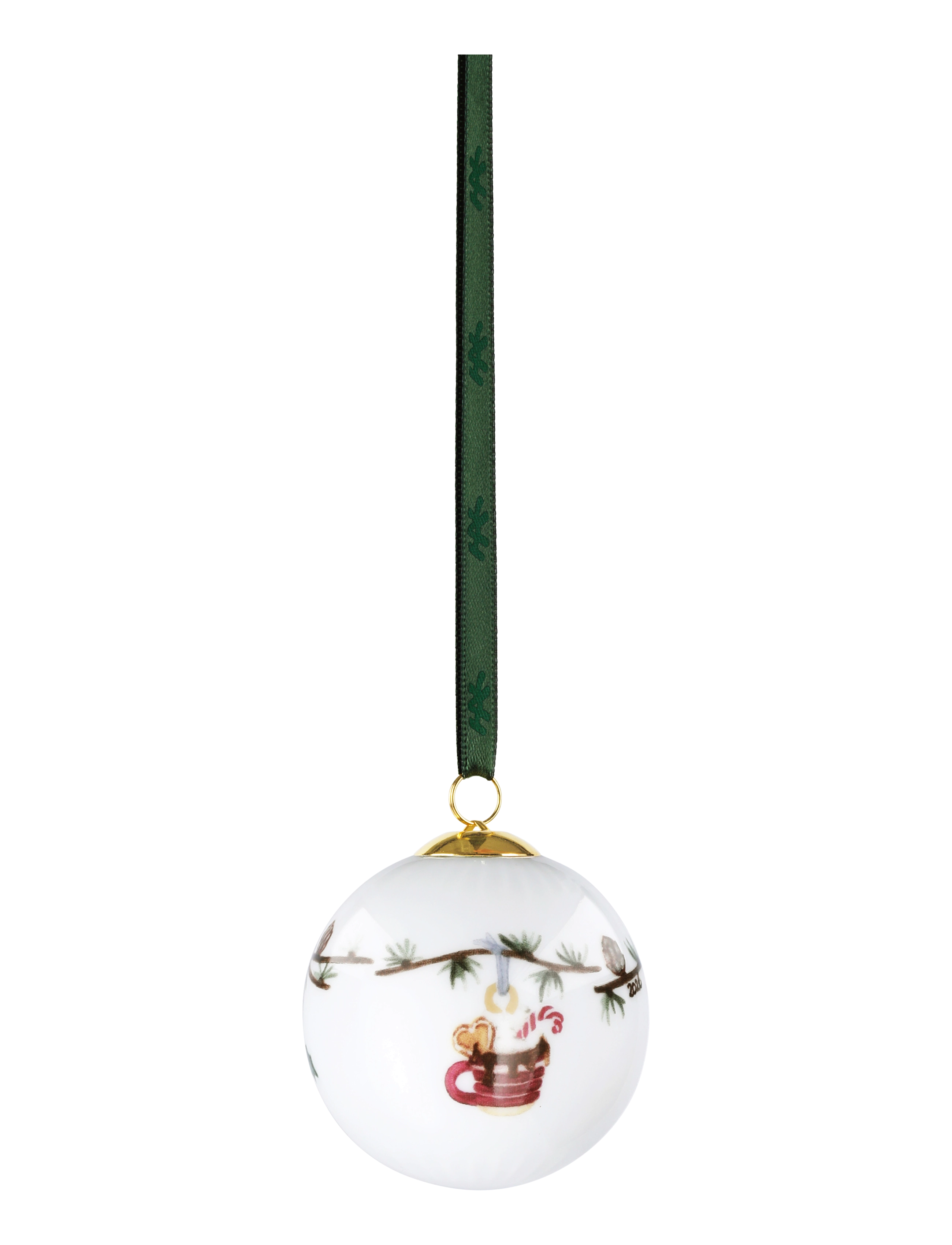 Kähler - Hammershøi Christmas Kugle 2026 Ø6 cm hvid m. deko - white w. deco - 2