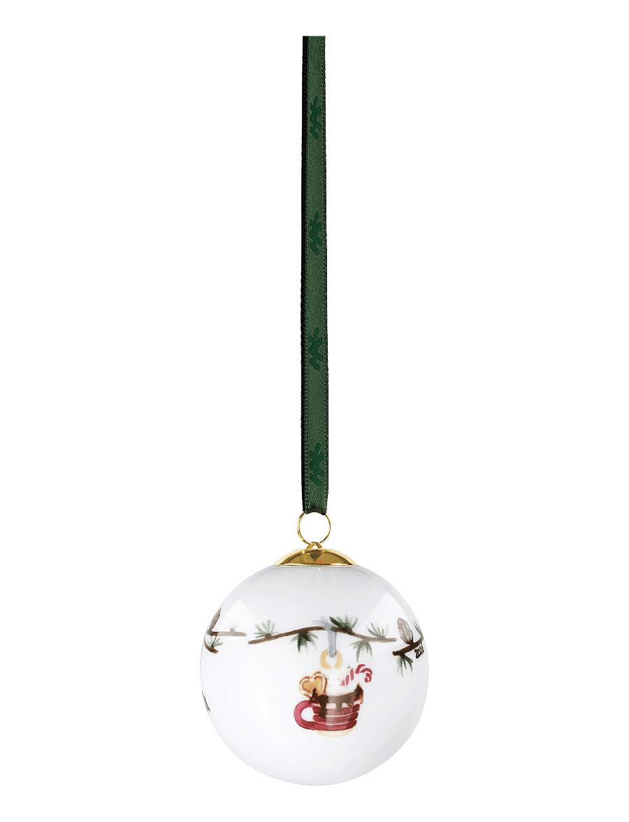 Kähler - Hammershøi Christmas Bauble 2026 Ø6 cm white w. deco - white w. deco - 2
