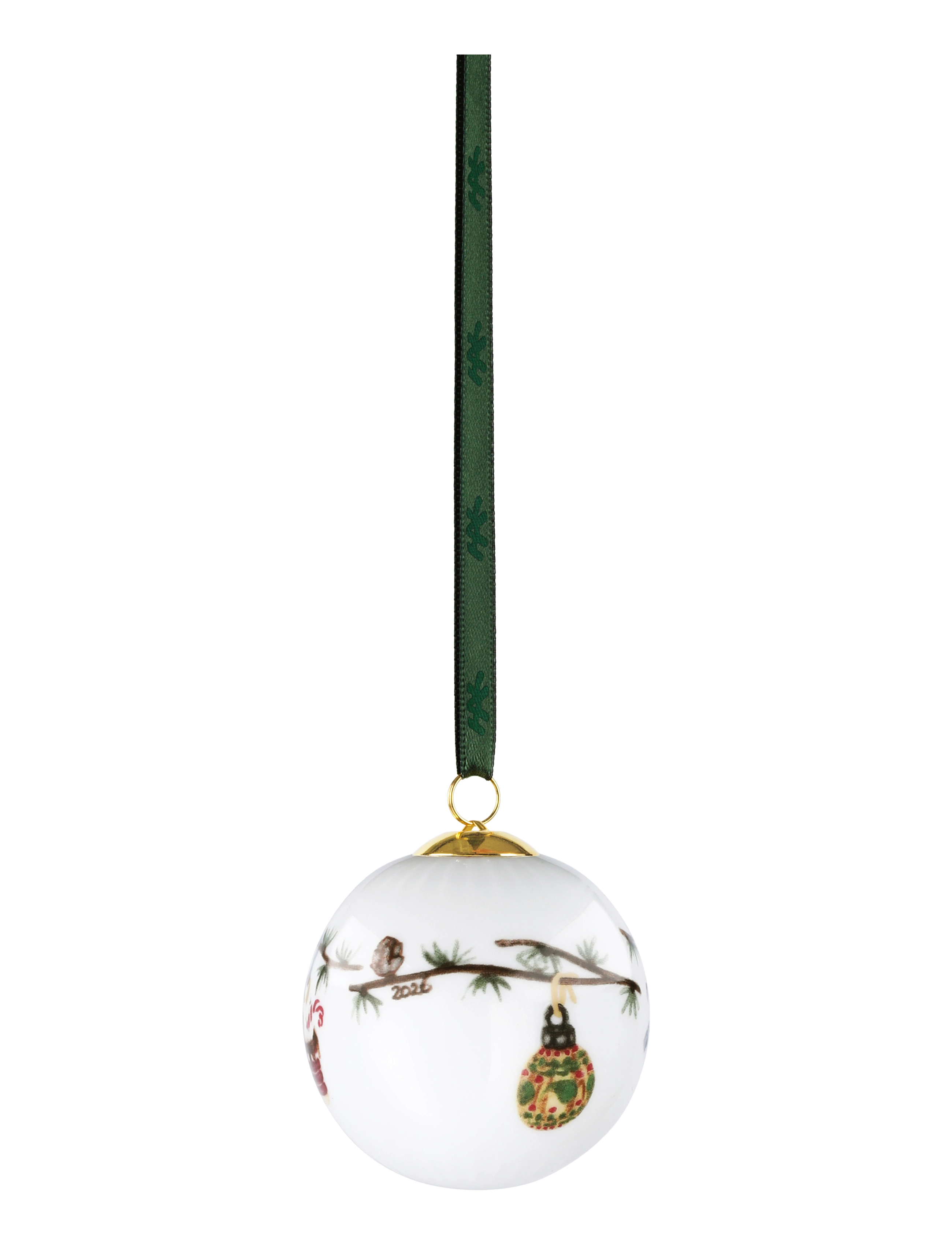 Kähler - Hammershøi Christmas Kugle 2026 Ø6 cm hvid m. deko - white w. deco - 3