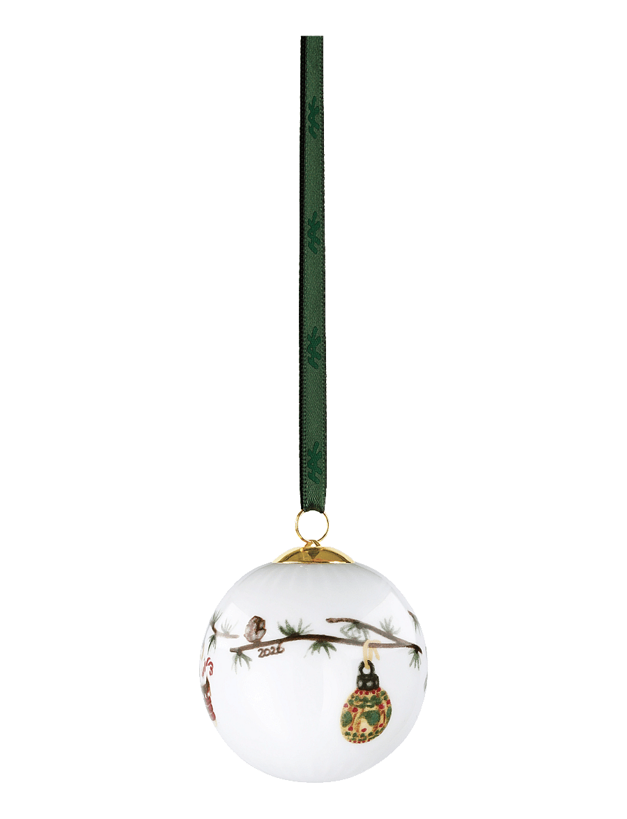 Kähler - Hammershøi Christmas Bauble 2026 Ø6 cm white w. deco - white w. deco - 3