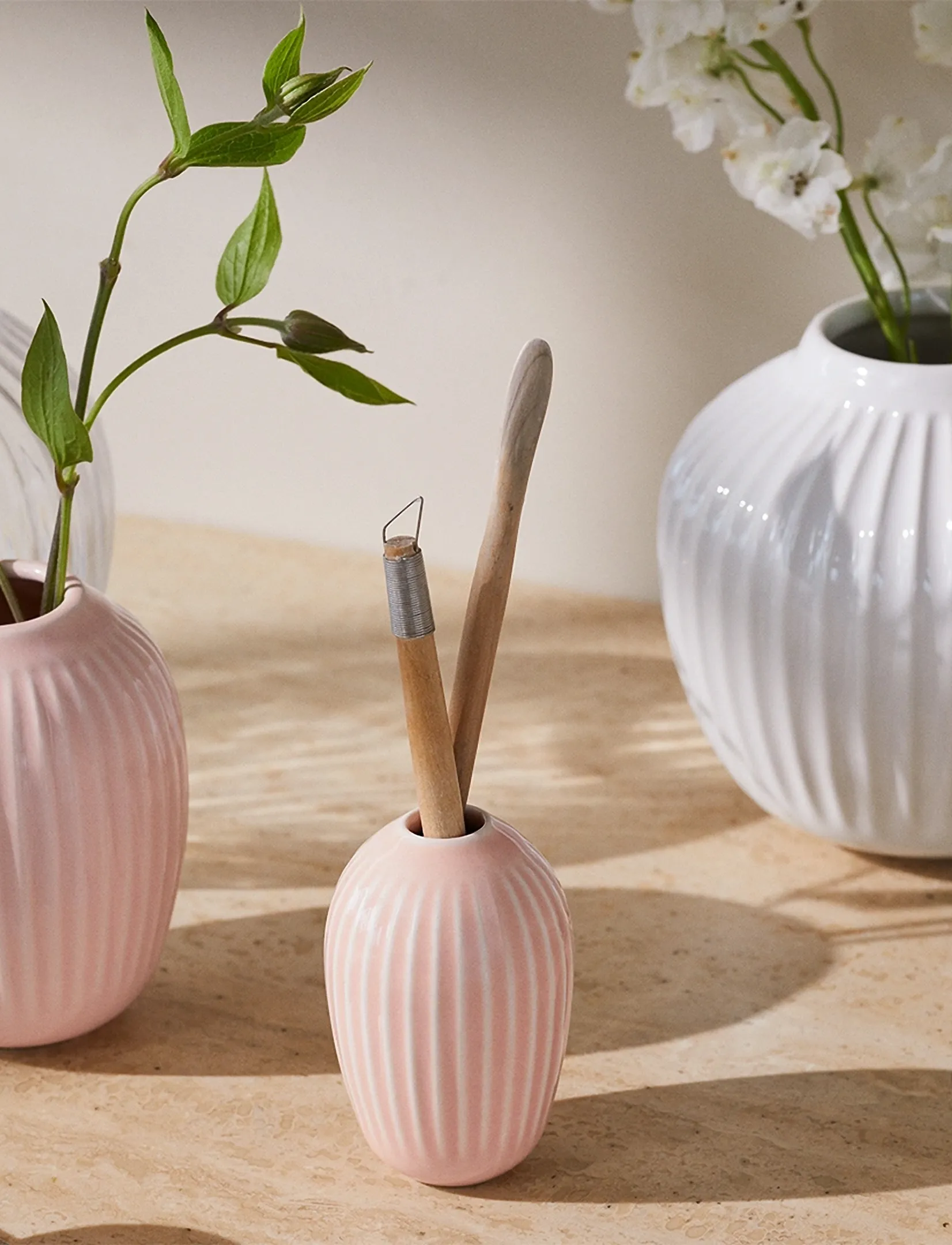 Kähler - Hammershøi Vase H8.5 cm rosa - vaser - rose - 4