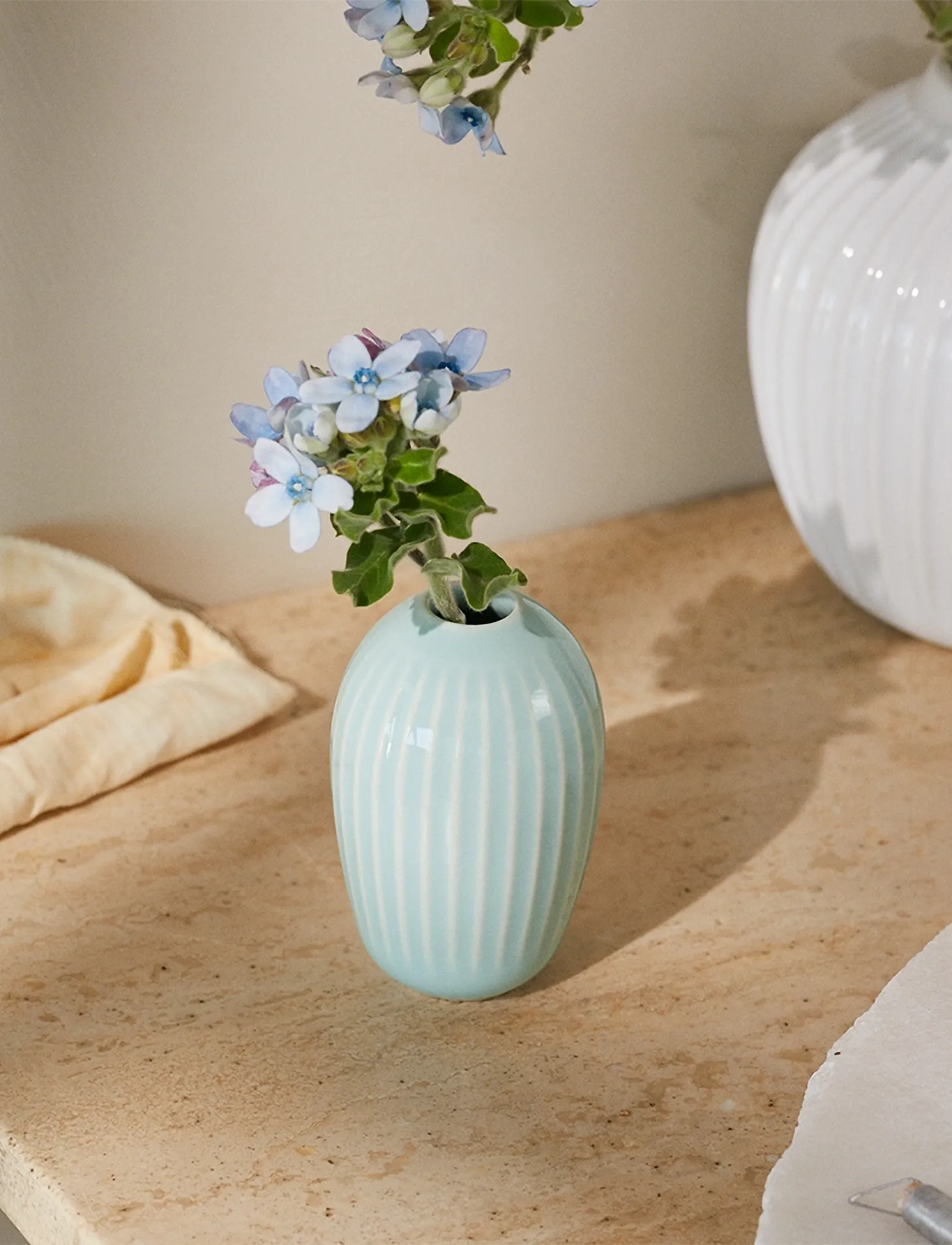 Kähler Hammershøi Vase H8.5 Cm Mint, cm, Vases, Blau - Other Homeware
