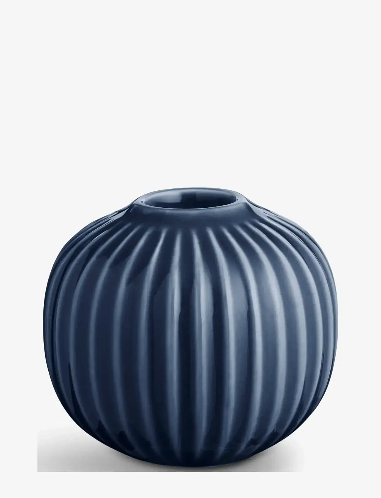 Kähler - Hammershøi Candle holder round Ø7.5 cm indigo (18182) - teelichthalter - indigo - 1