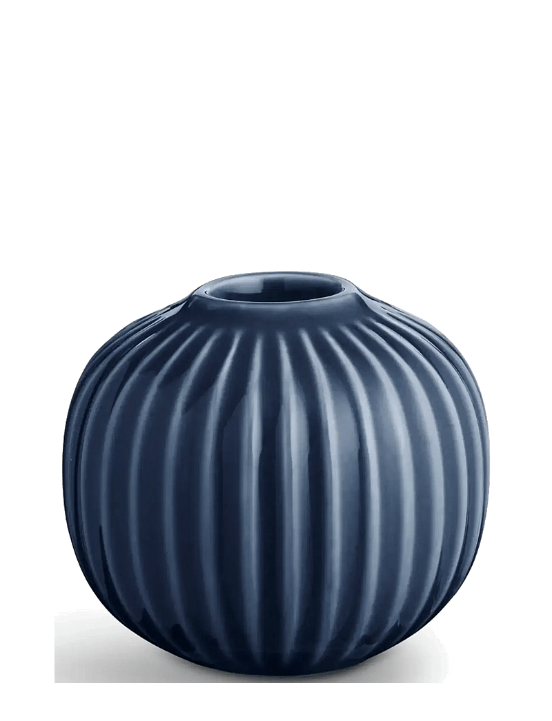 Kähler - Hammershøi Candle holder round Ø7.5 cm indigo (18182) - teelichthalter - indigo - 1