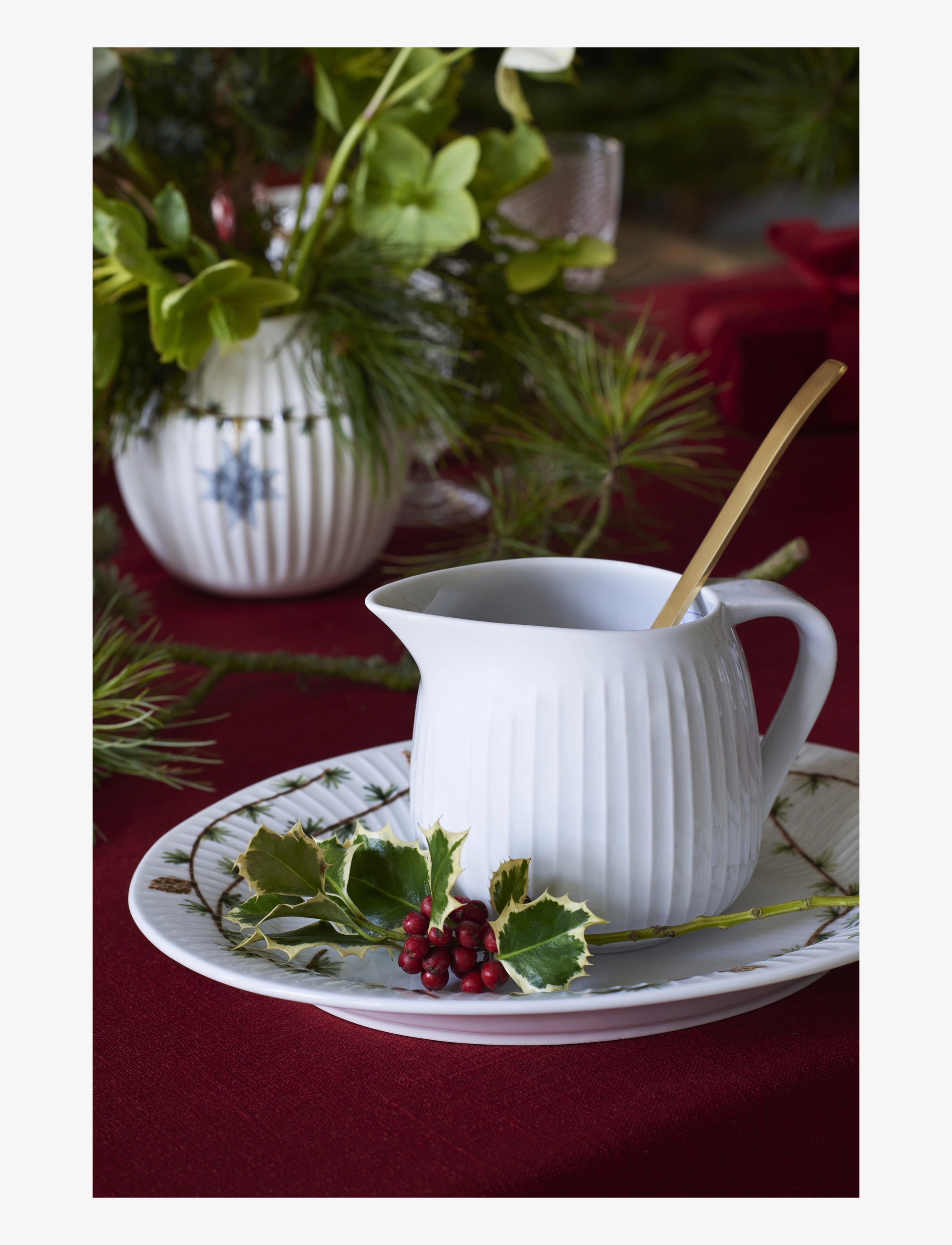 Kähler - Hammershøi Christmas Plate Ø19 cm white w. deco (18142) - jõululaud - white w. deco - 4