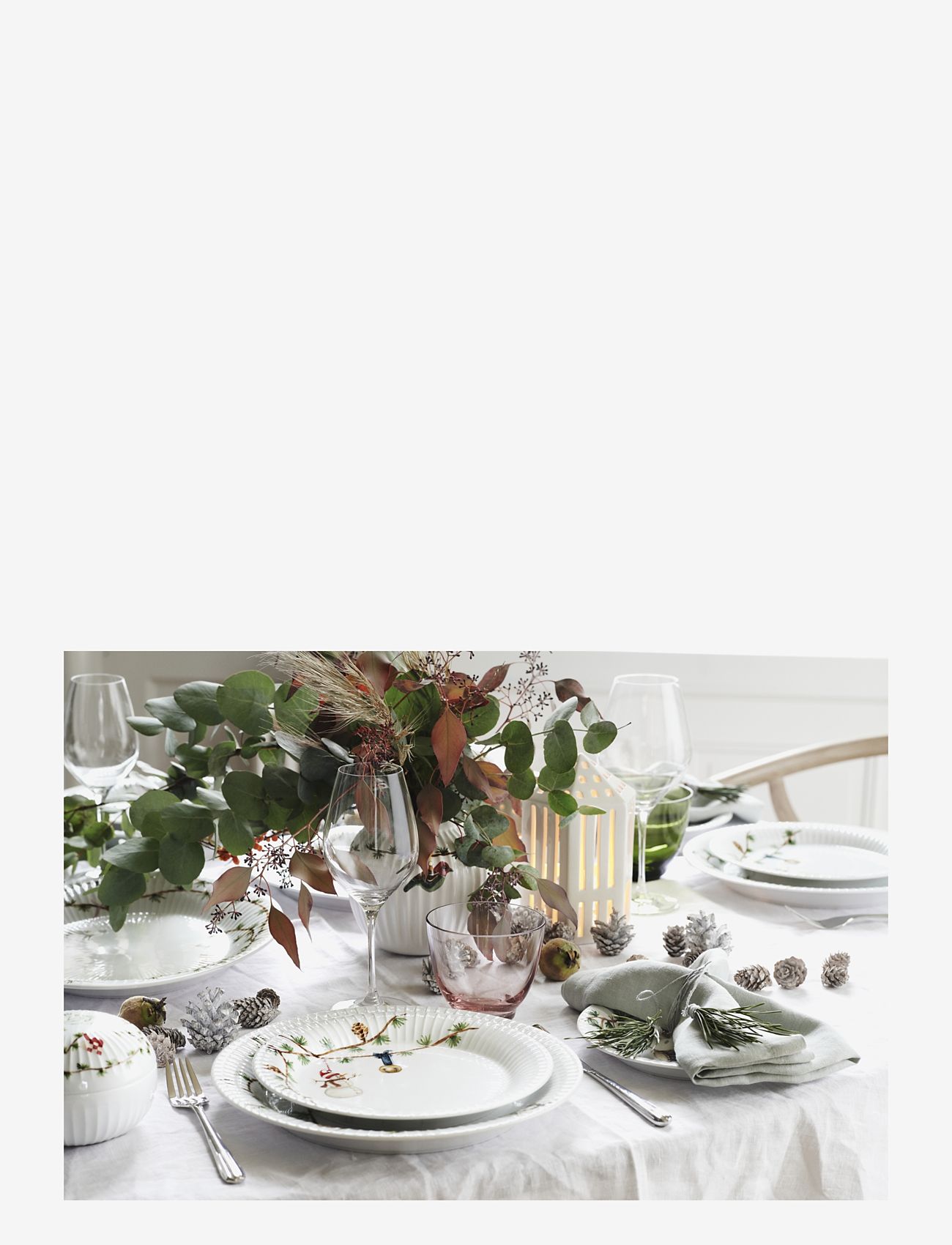 Kähler - Hammershøi Christmas Tallerken Ø19 cm hvid m. deko - white w. deco - 5