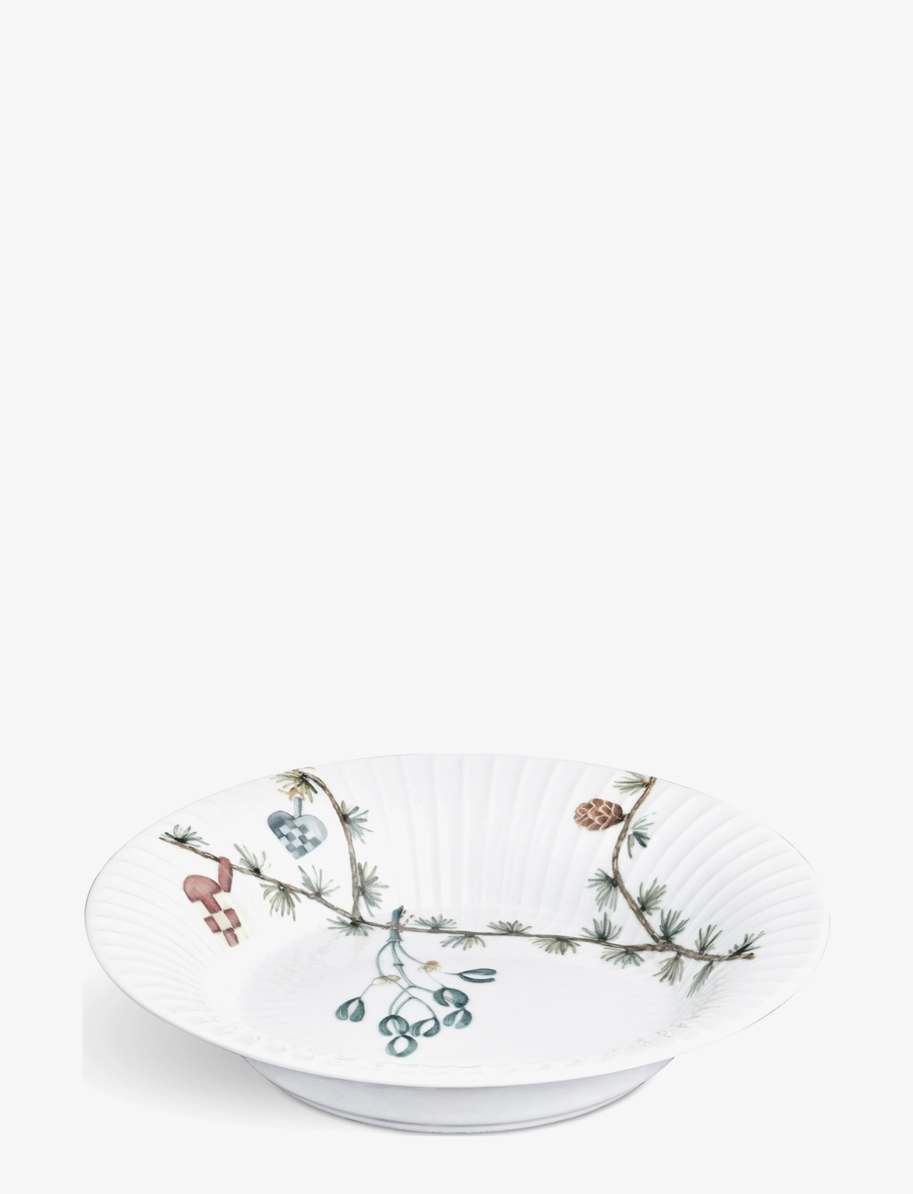 Kähler Hammershøi Christmas Soup plate Ø21 cm white w. deco (18143) - Deep plates - WHITE W. DECO / multi