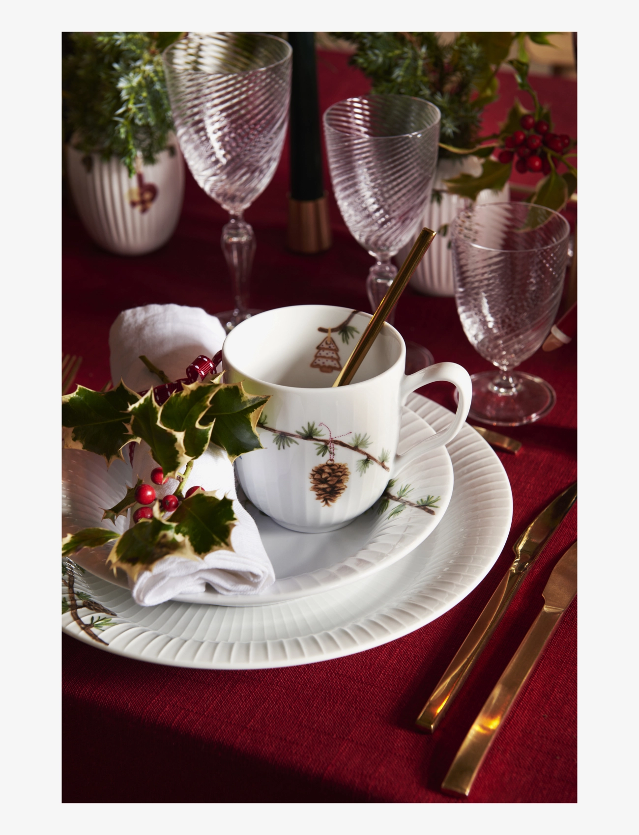 Kähler - Hammershøi Christmas Djuptallrik Ø21 cm vit m. deko - djupa tallrikar - white w. deco - 2