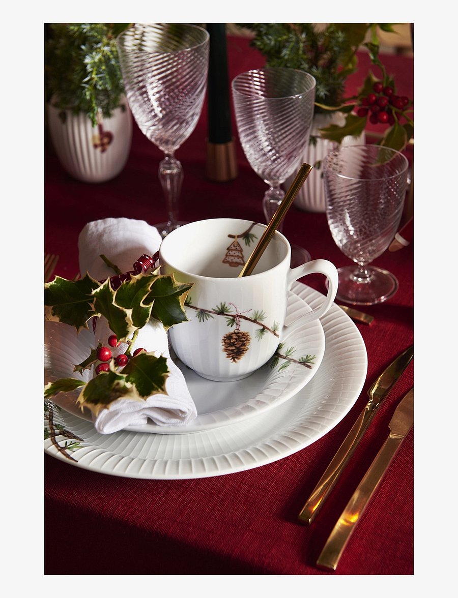 Kähler - Hammershøi Christmas Soup plate Ø21 cm white w. deco (18143) - tiefe teller - white w. deco - 2