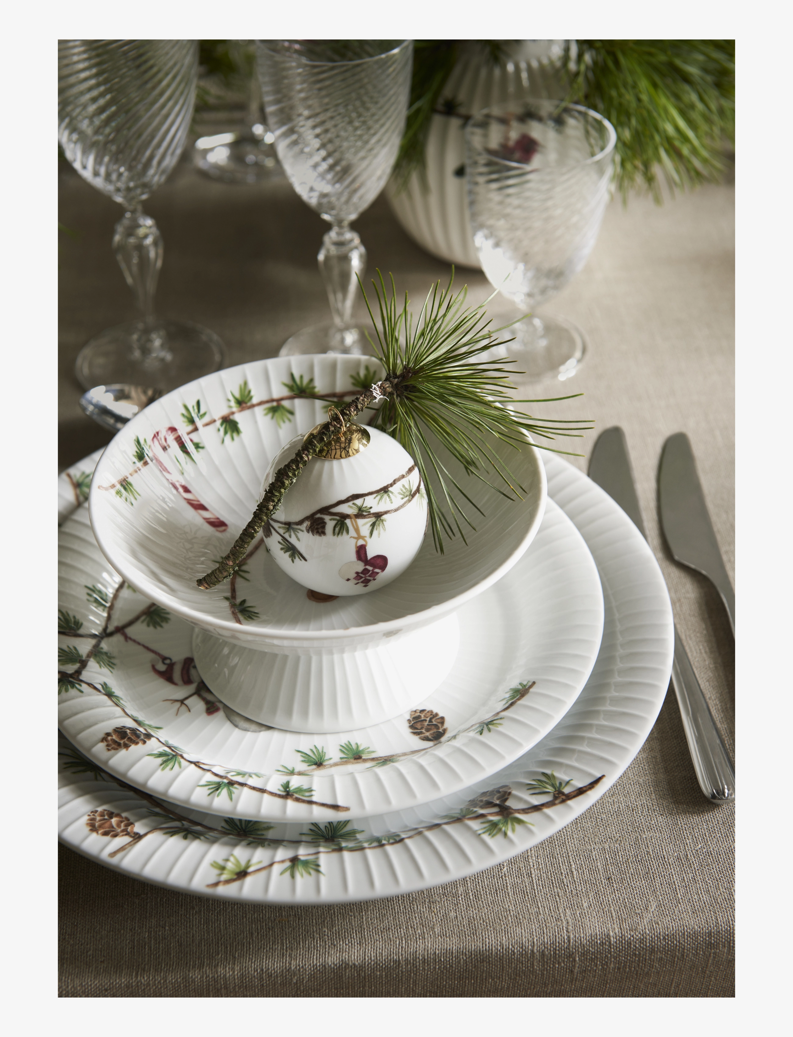 Kähler - Hammershøi Christmas Plate Ø22 cm white w. deco (18144) - die niedrigsten preise - white w. deco - 1