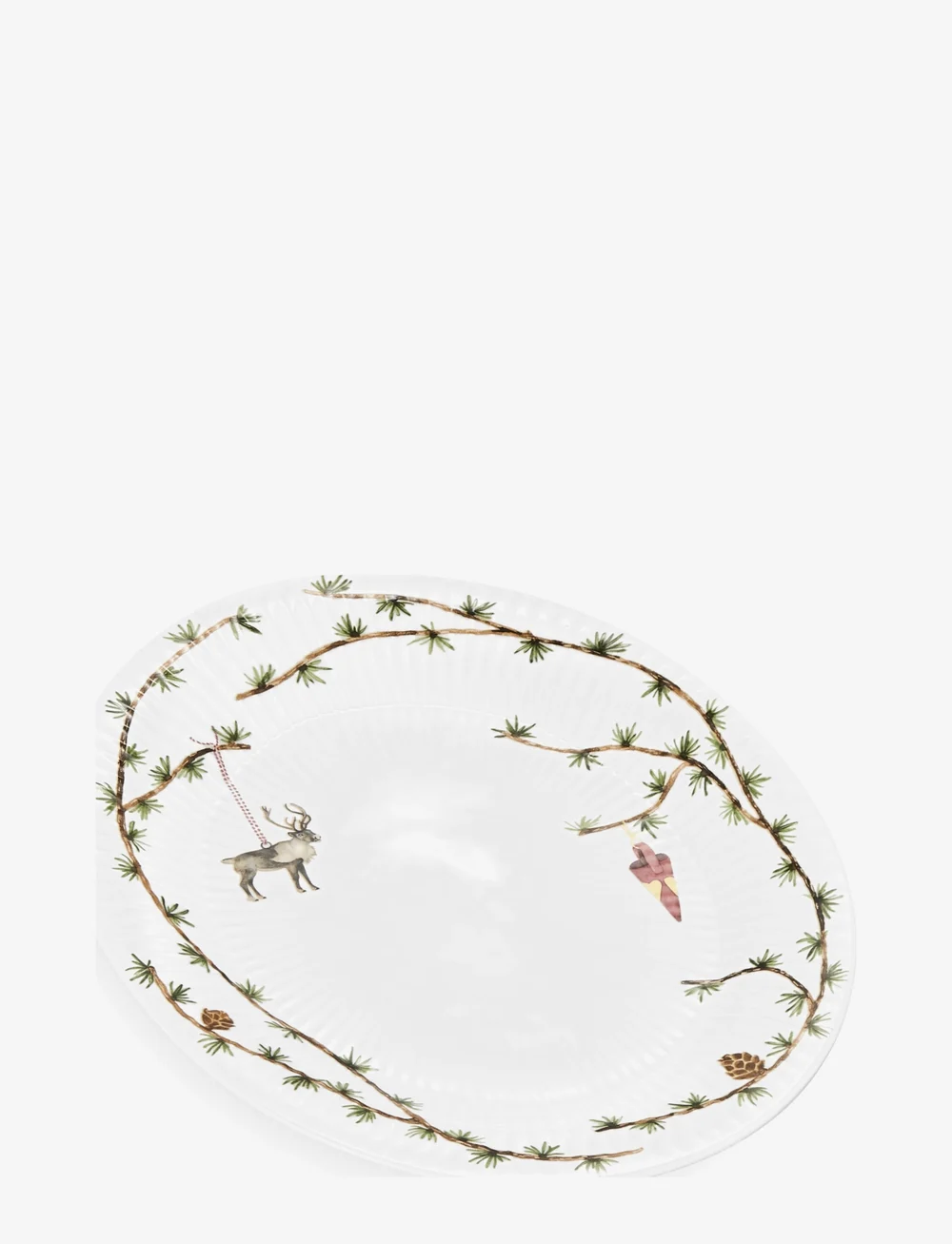 Kähler - Hammershøi Christmas Oval dish 34x27 white w. deco - weihnachts-tischgedecke - white w. deco - 1