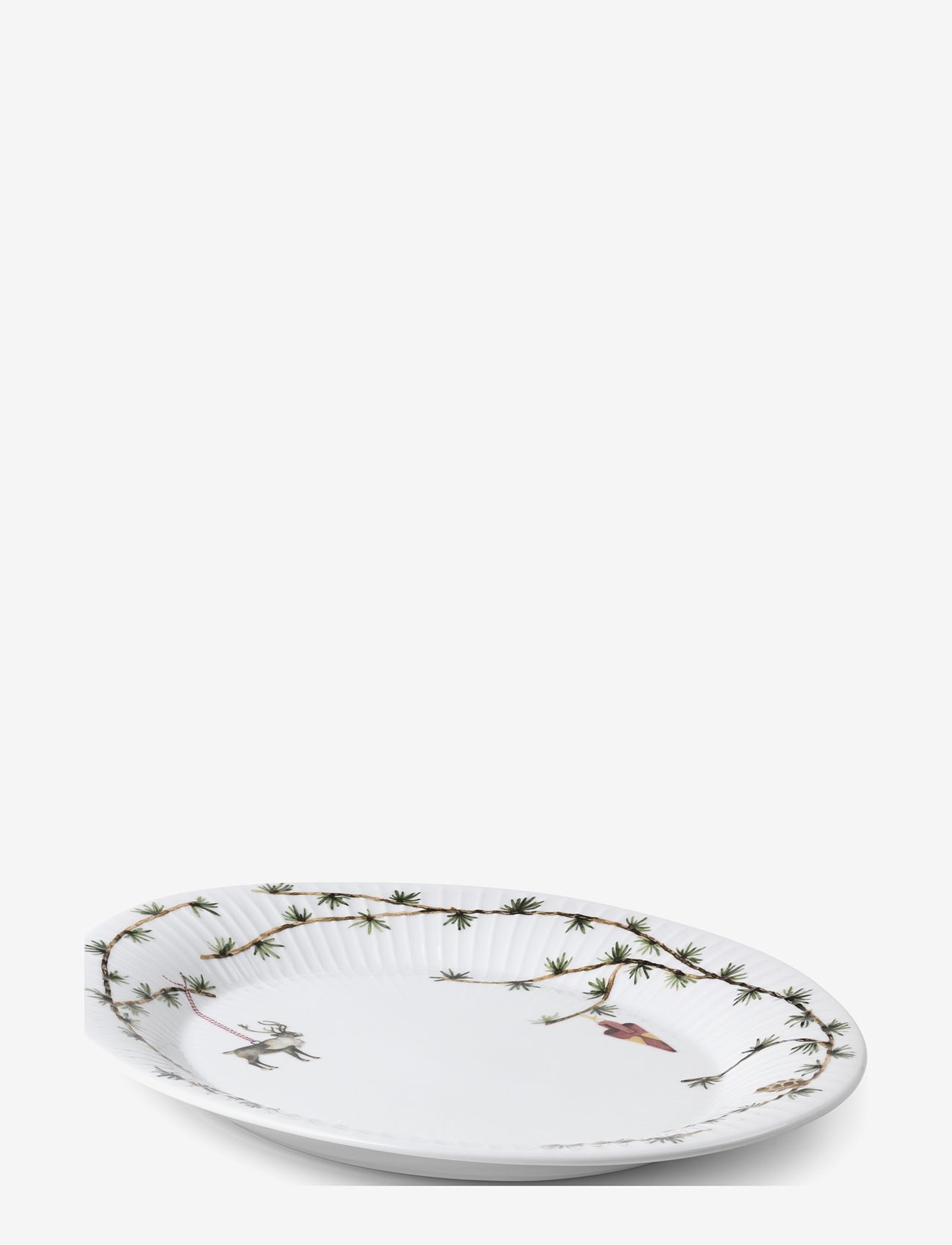 Kähler - Hammershøi Christmas Ovalt fat 34x27 vit m. deko - white w. deco - 2