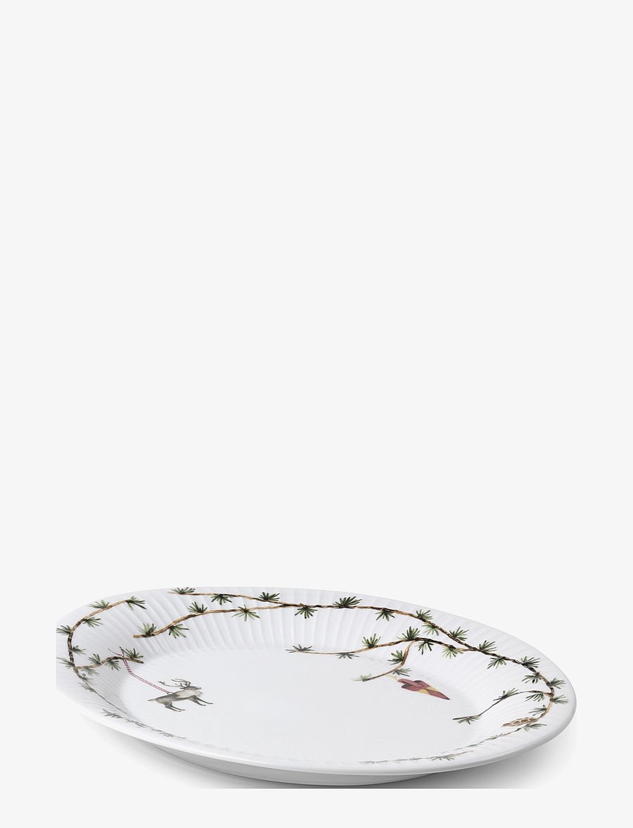 Kähler - Hammershøi Christmas Oval dish 34x27 cm white w. deco - vaagnad ja roogade serveerimisalused - white w. deco - 2