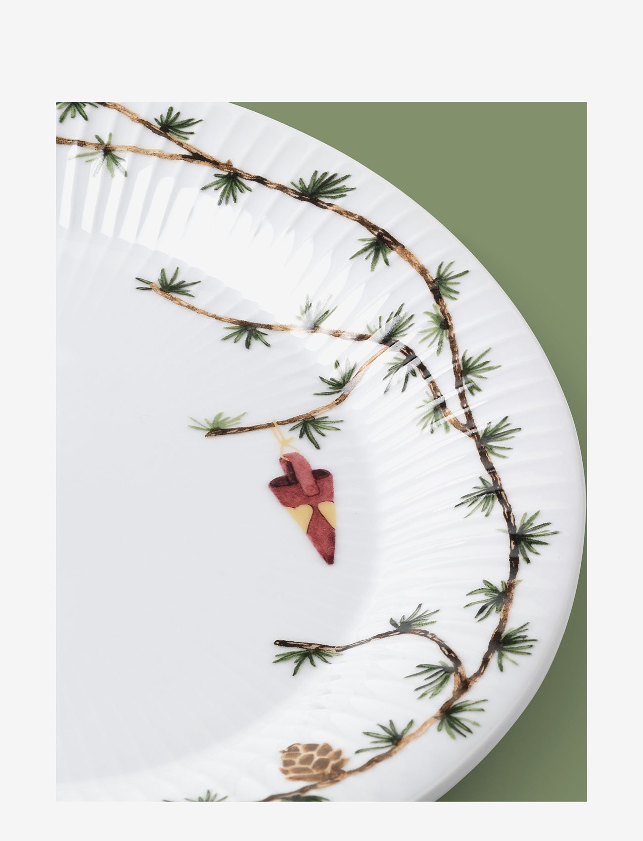 Kähler - Hammershøi Christmas Ovalt fat 34x27 vit m. deko - white w. deco - 3