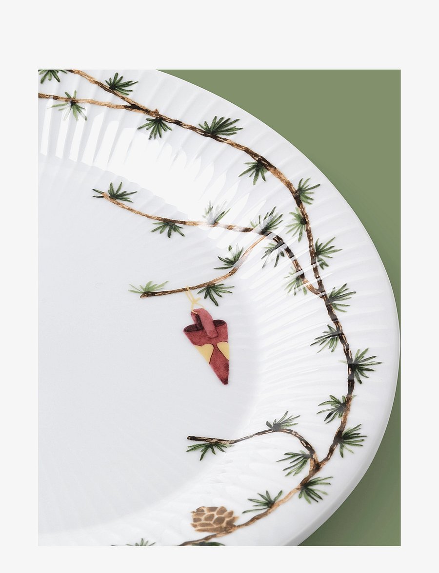 Kähler - Hammershøi Christmas Oval dish 34x27 cm white w. deco - vaagnad ja roogade serveerimisalused - white w. deco - 3
