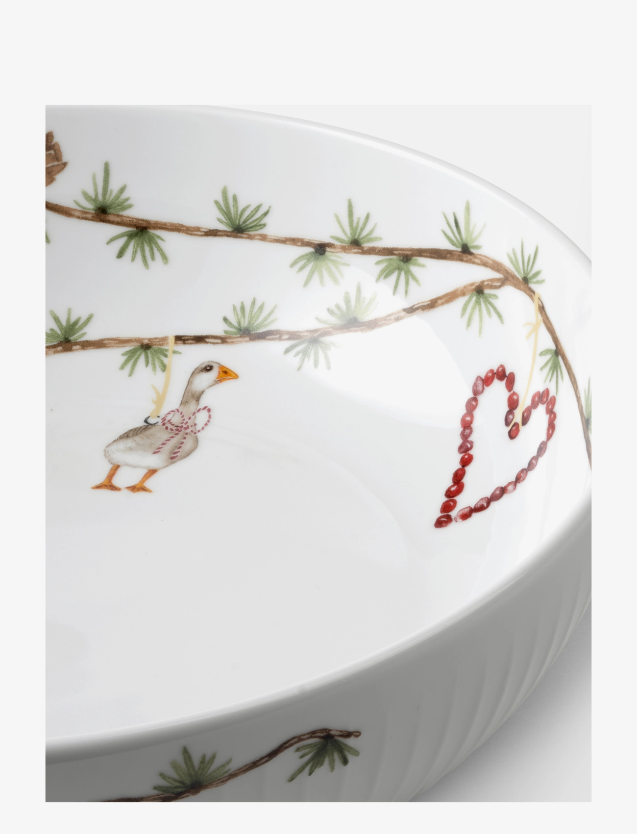 Kähler - Hammershøi Christmas Bowl Ø30 cm white w. deco - white w. deco - 3
