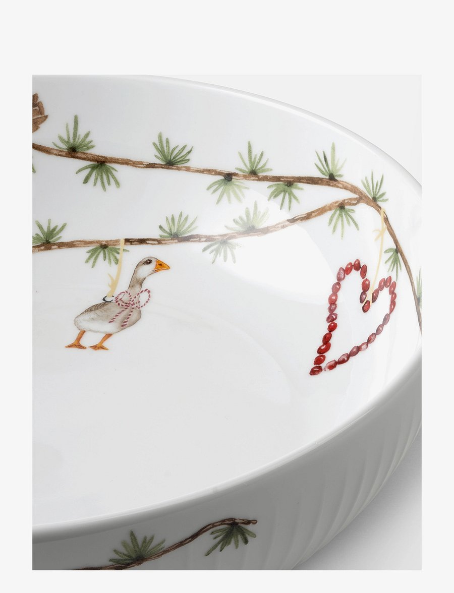 Kähler - Hammershøi Christmas Bowl Ø30 cm white w. deco - servierschalen - white w. deco - 3