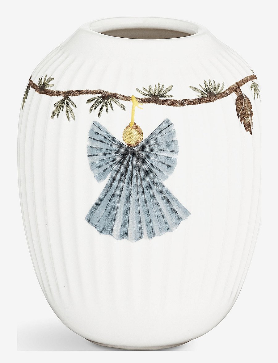 Kähler - Hammershøi Christmas Vase H10.5 cm white w. deco - die niedrigsten preise - white w. deco - 0