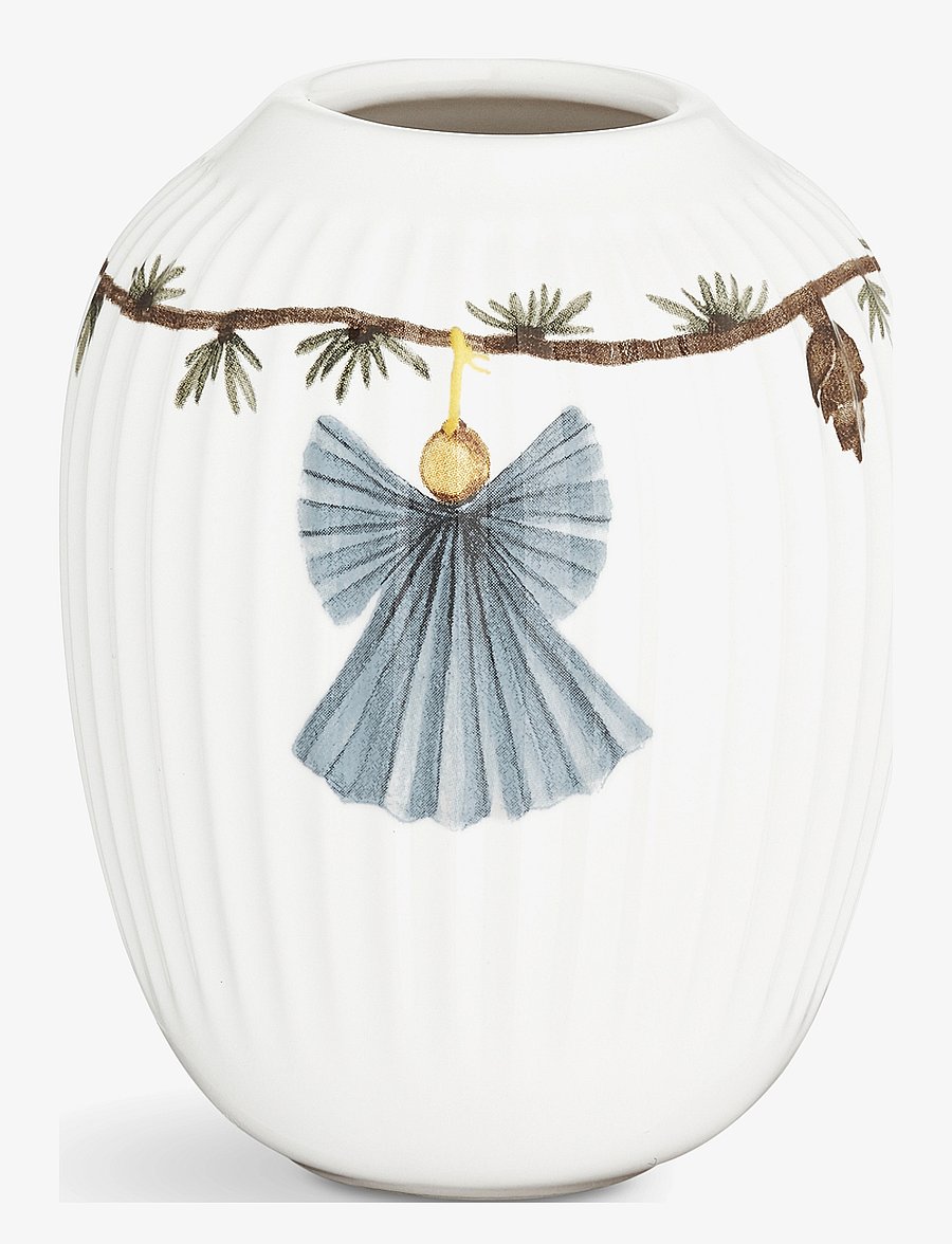 Kähler - Hammershøi Christmas Vase H10.5 cm white w. deco - die niedrigsten preise - white w. deco - 0
