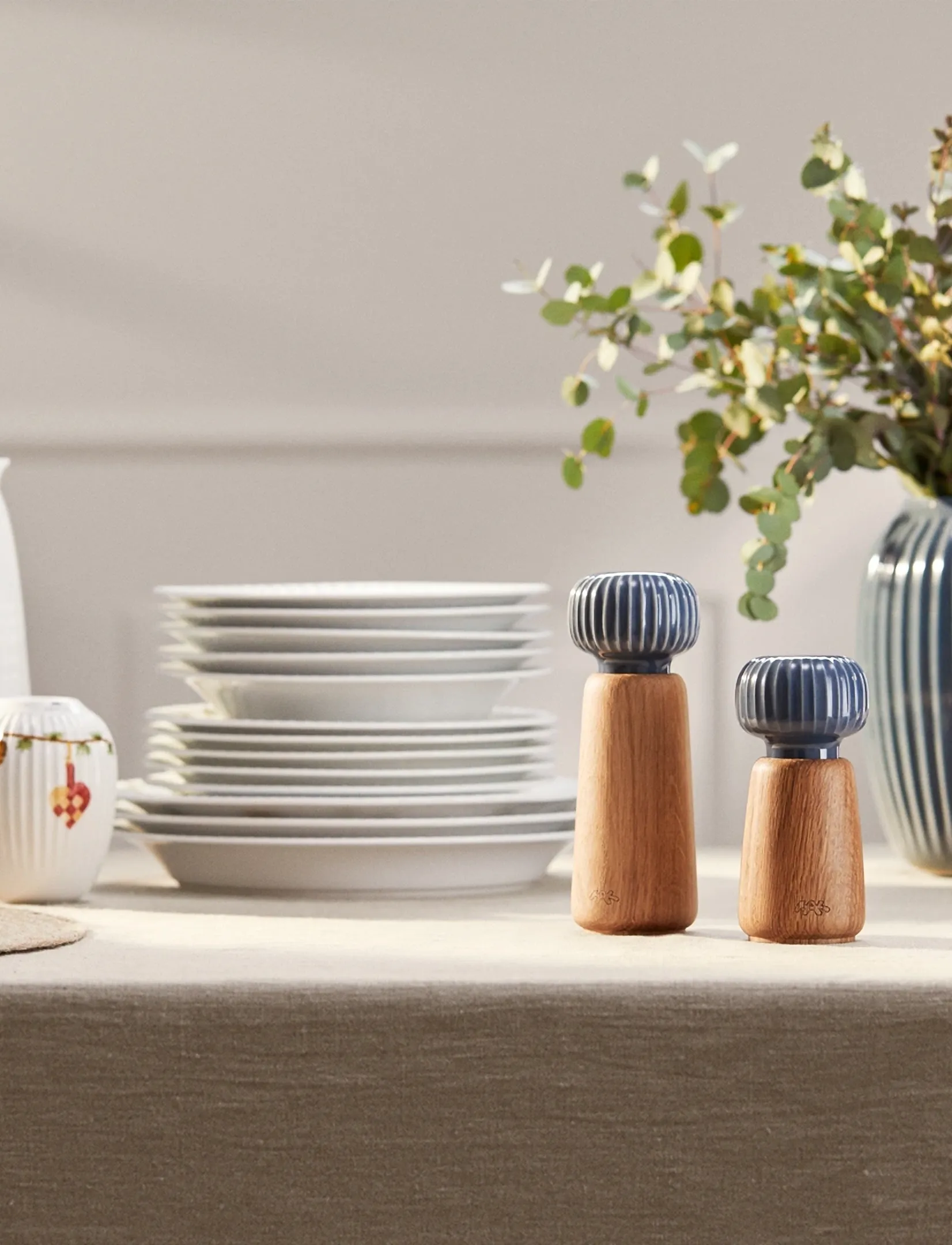 Kähler - Hammershøi Christmas Vase H10.5 hvid m. deko - laveste priser - white w. deco - 3