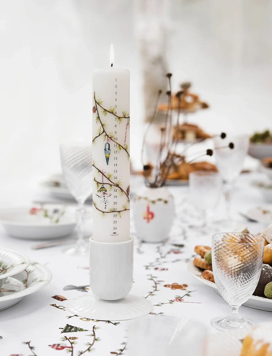 Kähler - Hammershøi Christmas Vase H10.5 cm white w. deco - die niedrigsten preise - white w. deco - 4
