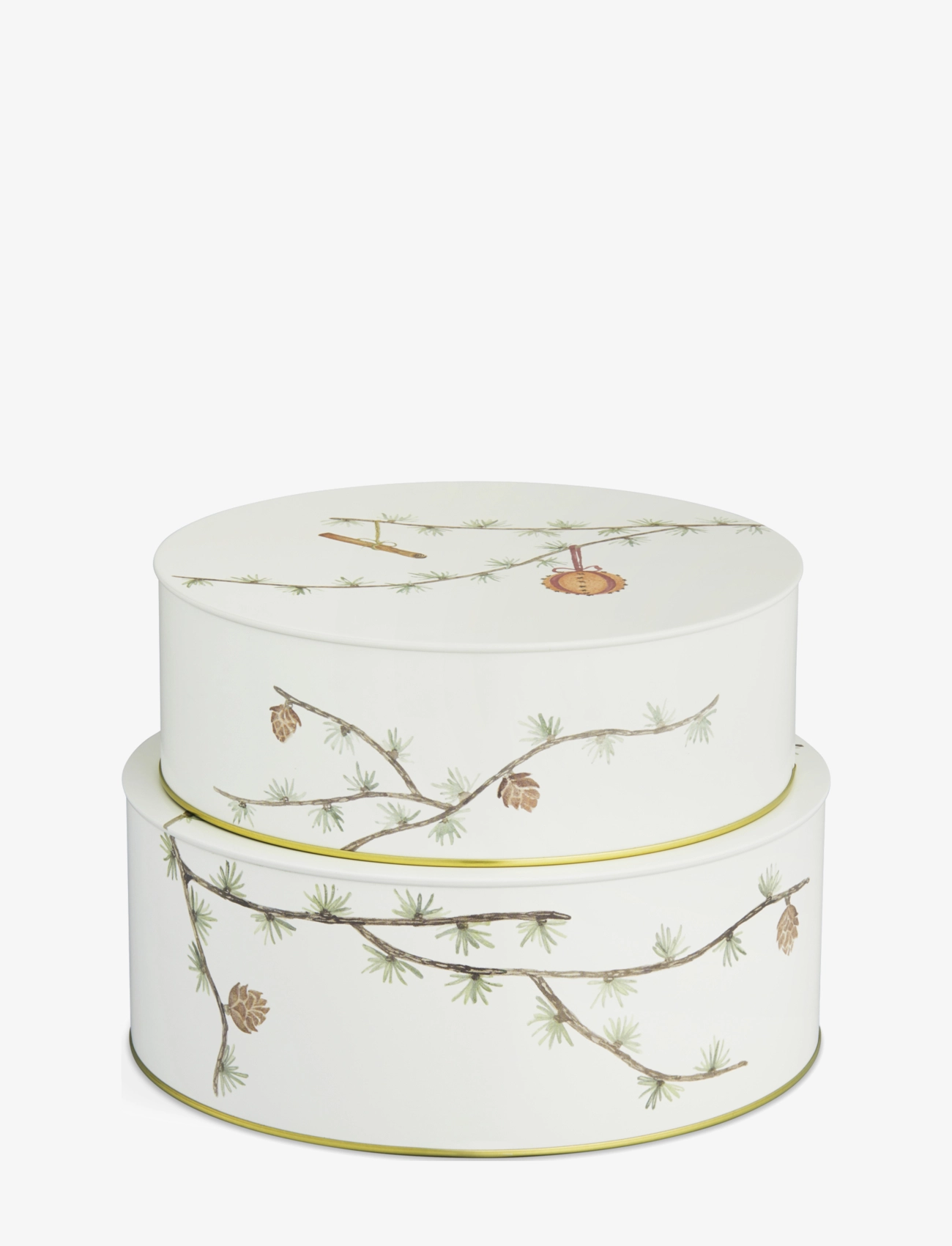 Kähler Hammershøi Christmas Förvaringsburkar m. deko 2 st. - Julklappar - WHITE W. DECO / clear
