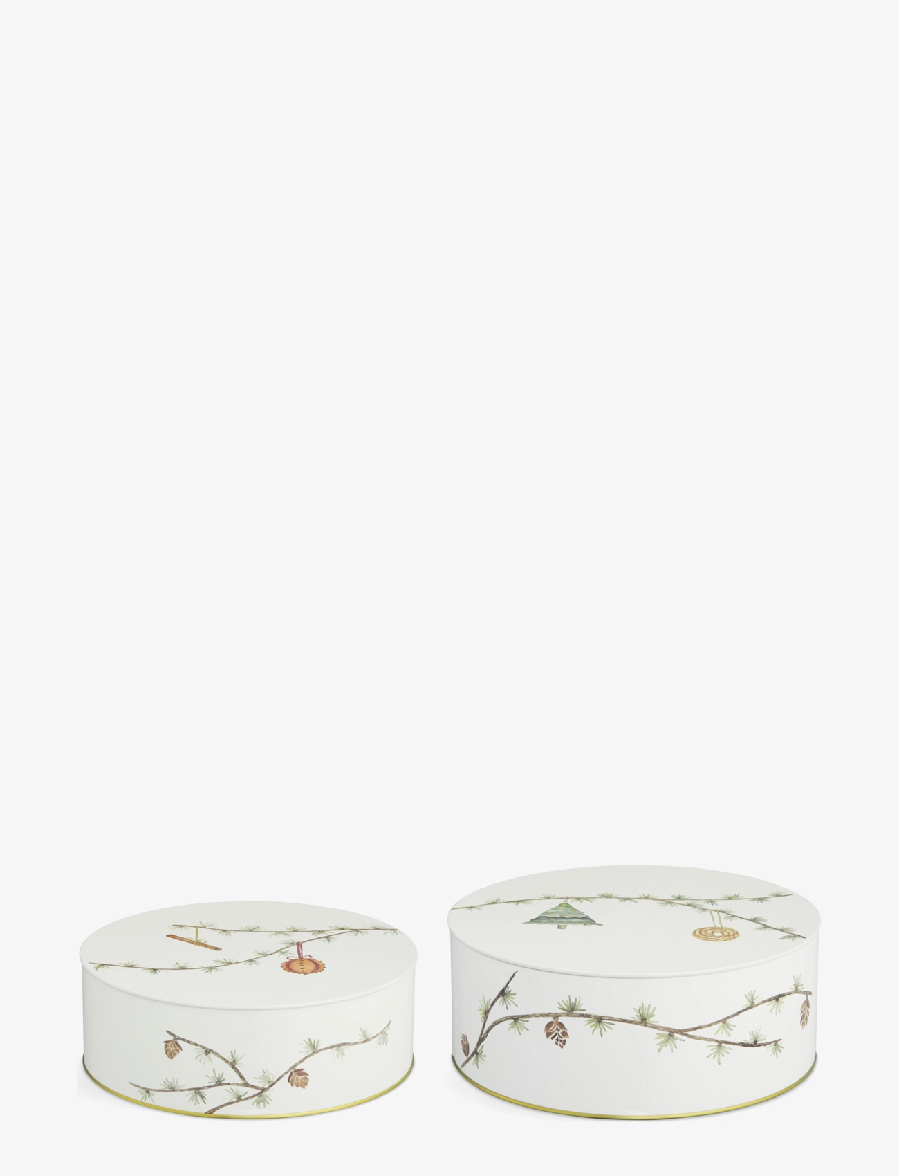 Kähler - Hammershøi Christmas Förvaringsburkar m. deko 2 st. - white w. deco - 1