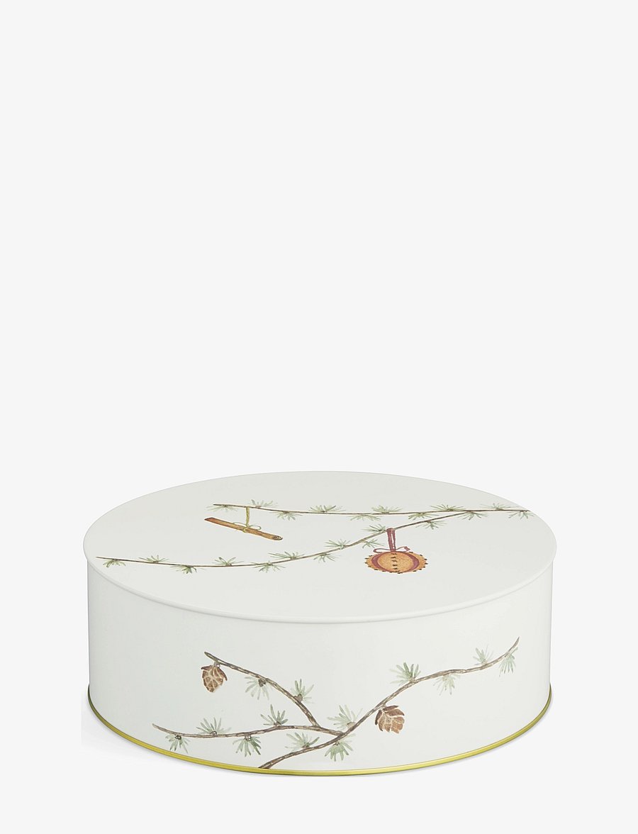 Kähler - Hammershøi Christmas Storage tin Ø20/Ø22 white w. deco 2 pcs. - white w. deco - 2