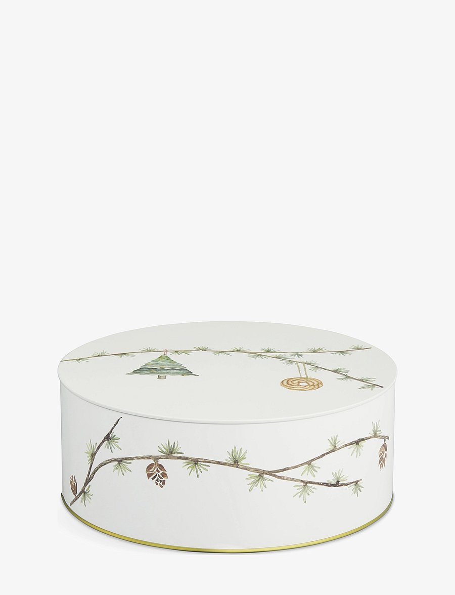 Kähler - Hammershøi Christmas Storage tin Ø20/Ø22 white w. deco 2 pcs. - white w. deco - 3