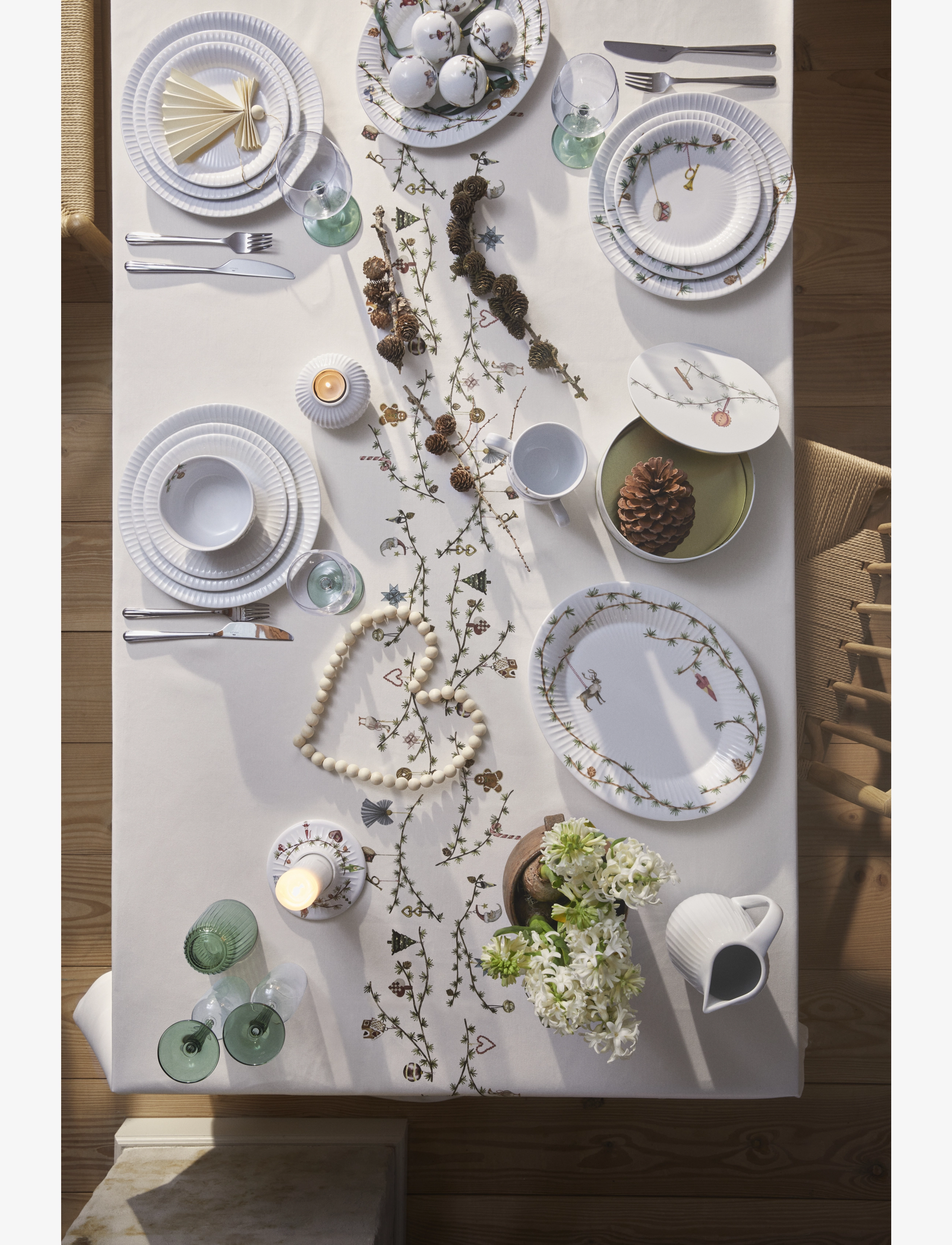 Kähler - Hammershøi Christmas Förvaringsburkar m. deko 2 st. - white w. deco - 5