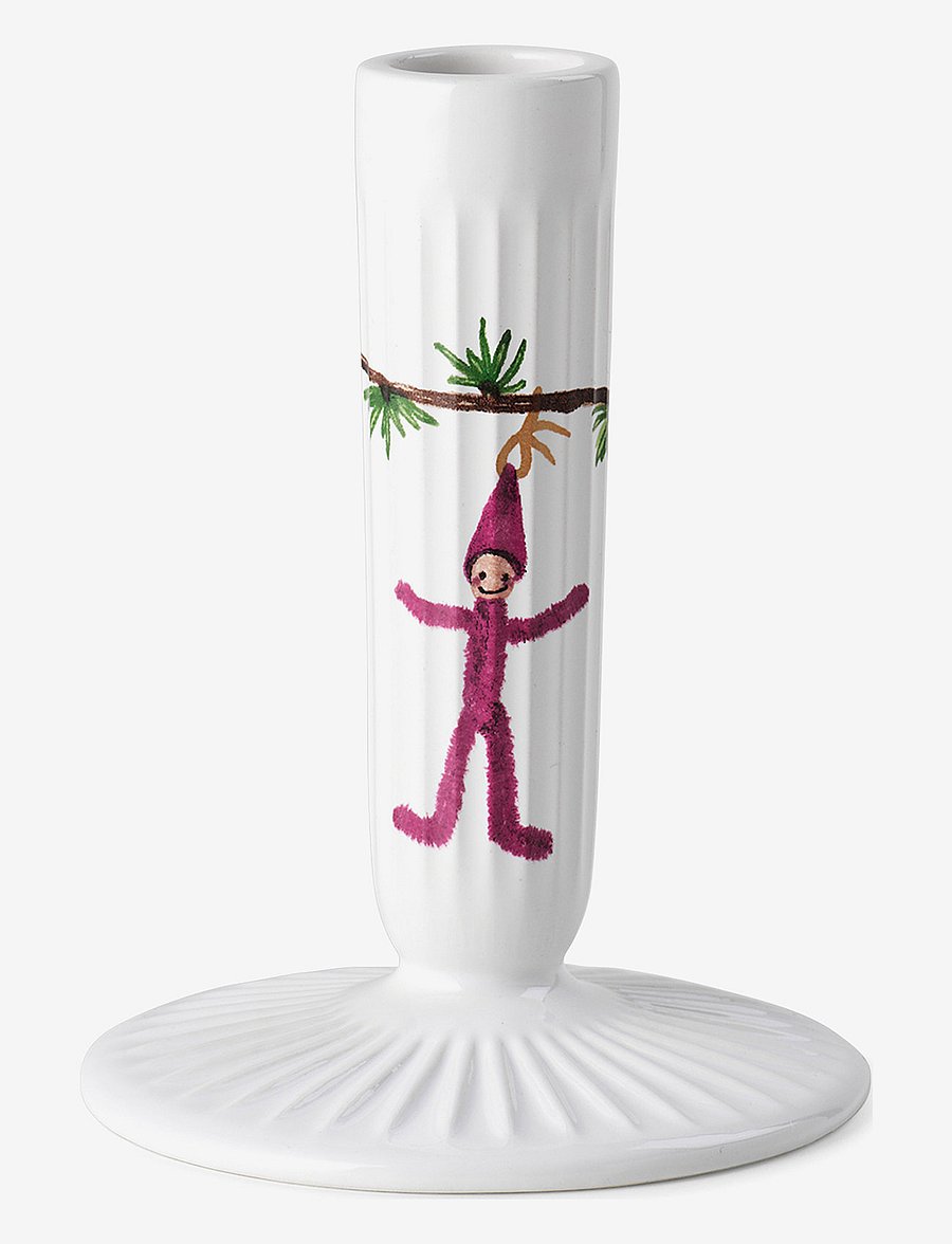Kähler - Hammershøi Christmas Candle holder H12 cm white w. deco - teelichthalter - white w. deco - 1
