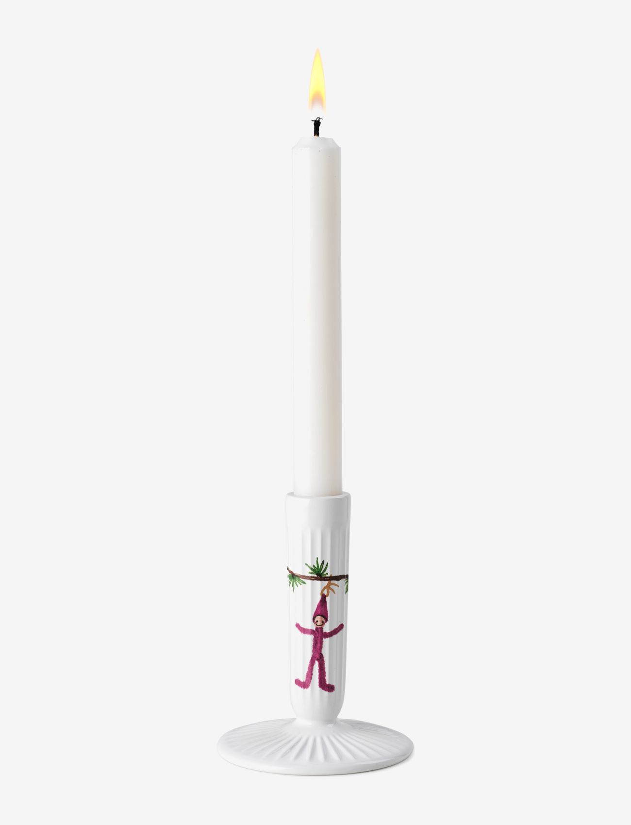 Kähler - Hammershøi Christmas Ljusstake H12 vit m. deko - ljushållare - white w. deco - 2