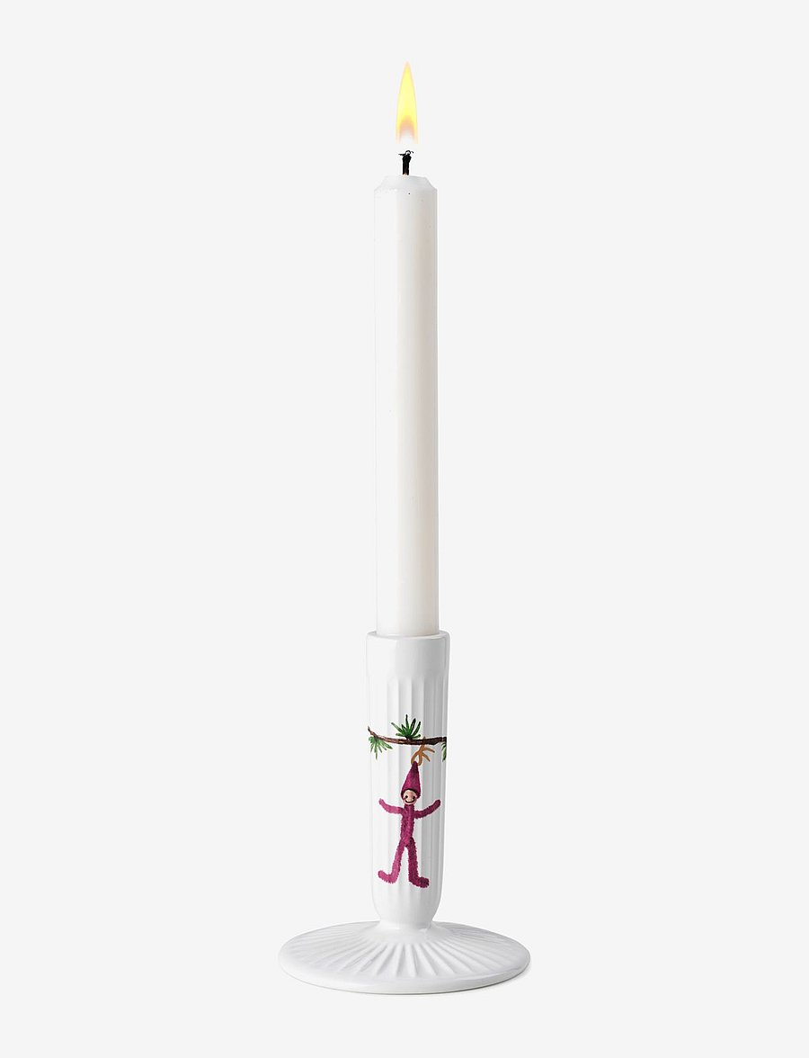 Kähler - Hammershøi Christmas Candle holder H12 cm white w. deco - teelichthalter - white w. deco - 2