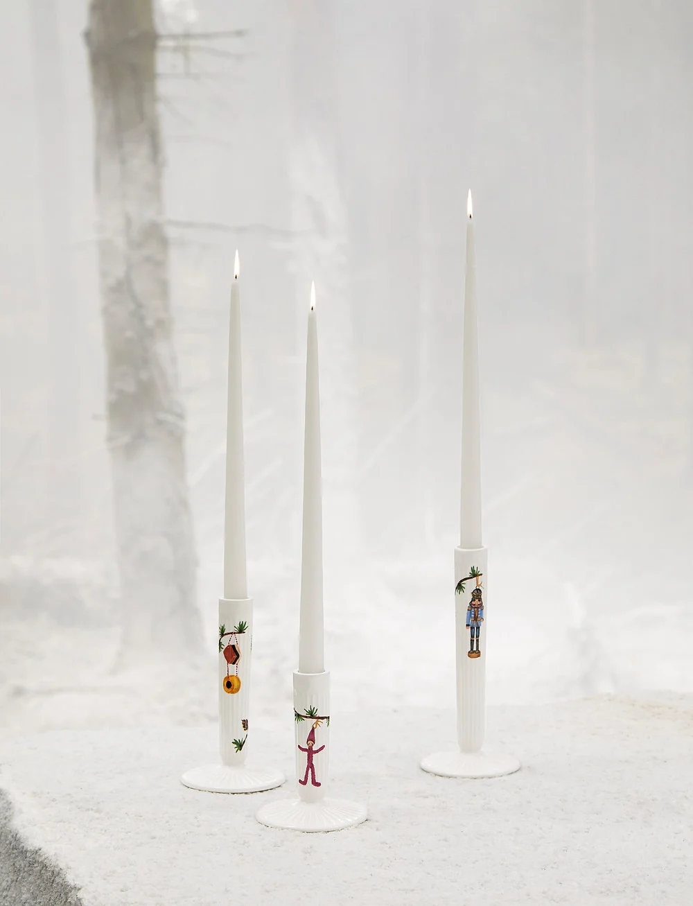 Kähler - Hammershøi Christmas Candle holder H12 white w. deco - osta hinna alusel - white w. deco - 2
