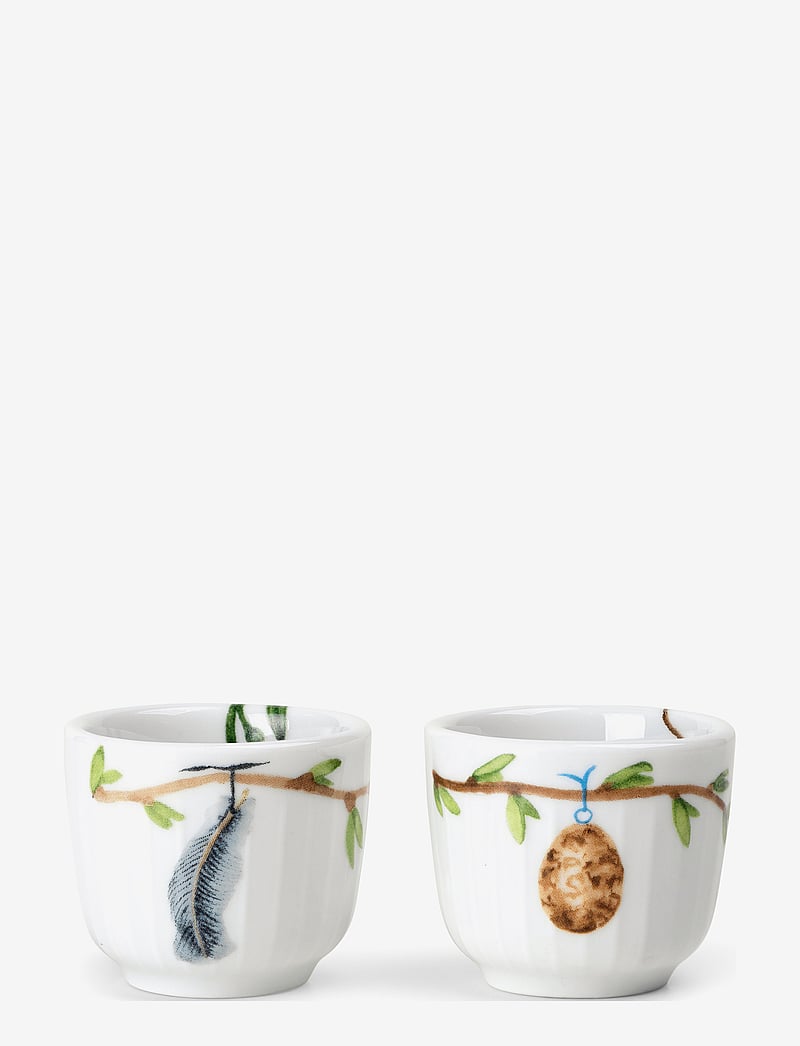 Kähler - Hammershøi Spring Egg cup Ø5 cm w. deco 2 pcs. - nach preis einkaufen - white w. deco - 0