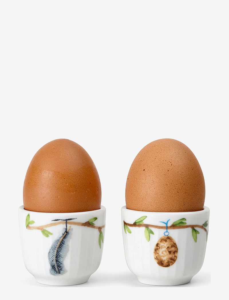 Kähler - Hammershøi Spring Egg cup Ø5 cm w. deco 2 pcs. - nach preis einkaufen - white w. deco - 1