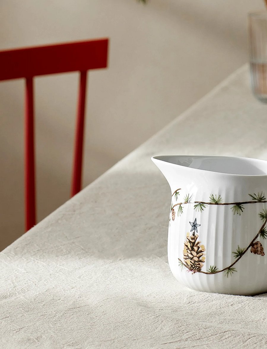 Kähler - Hammershøi Christmas Sauce boat 66 cl white w. deco - kastmekannud ja kastmepotid - white w. deco - 3