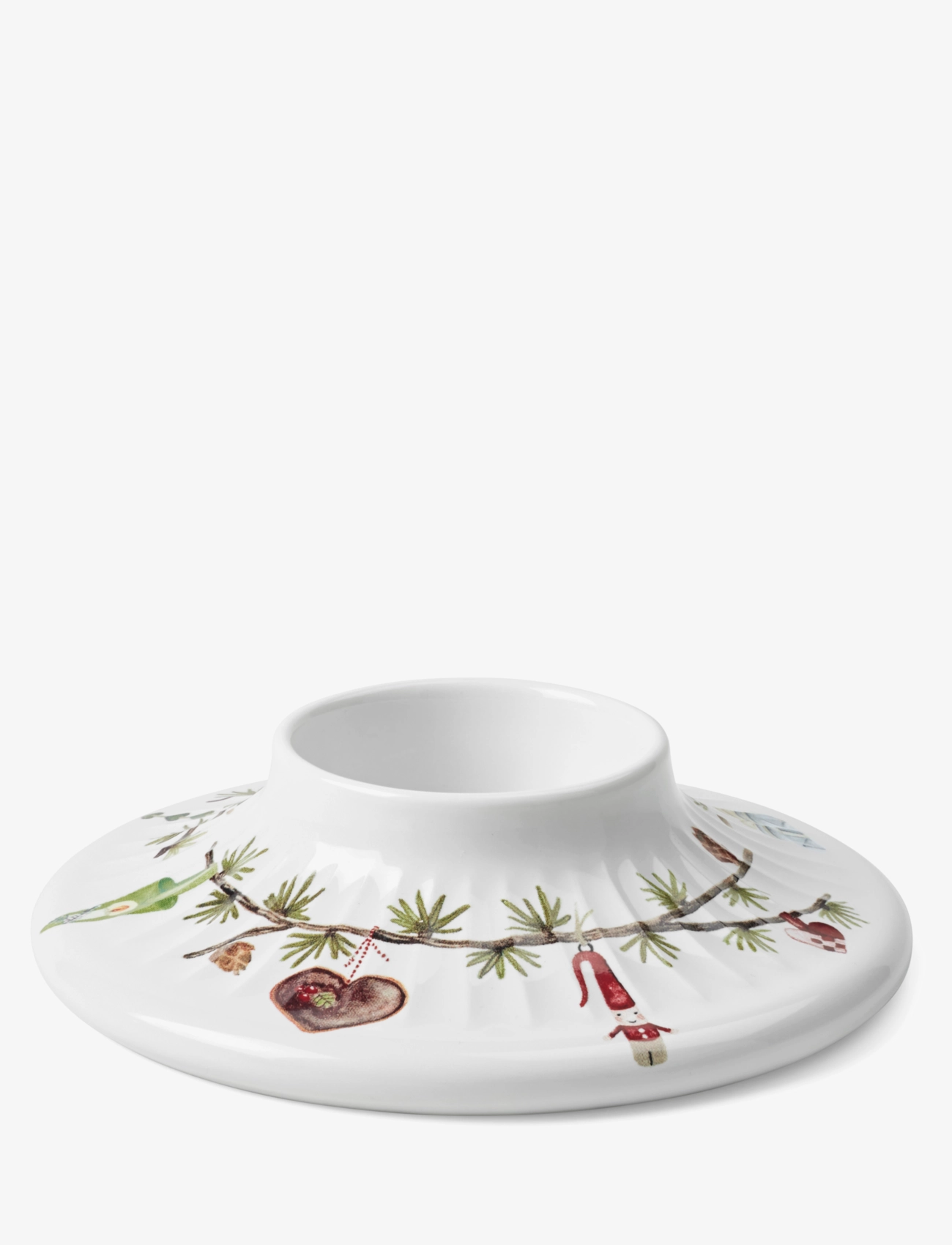 Kähler - Hammershøi Christmas Block candle holder H4 white w. deco - white w. deco - 4
