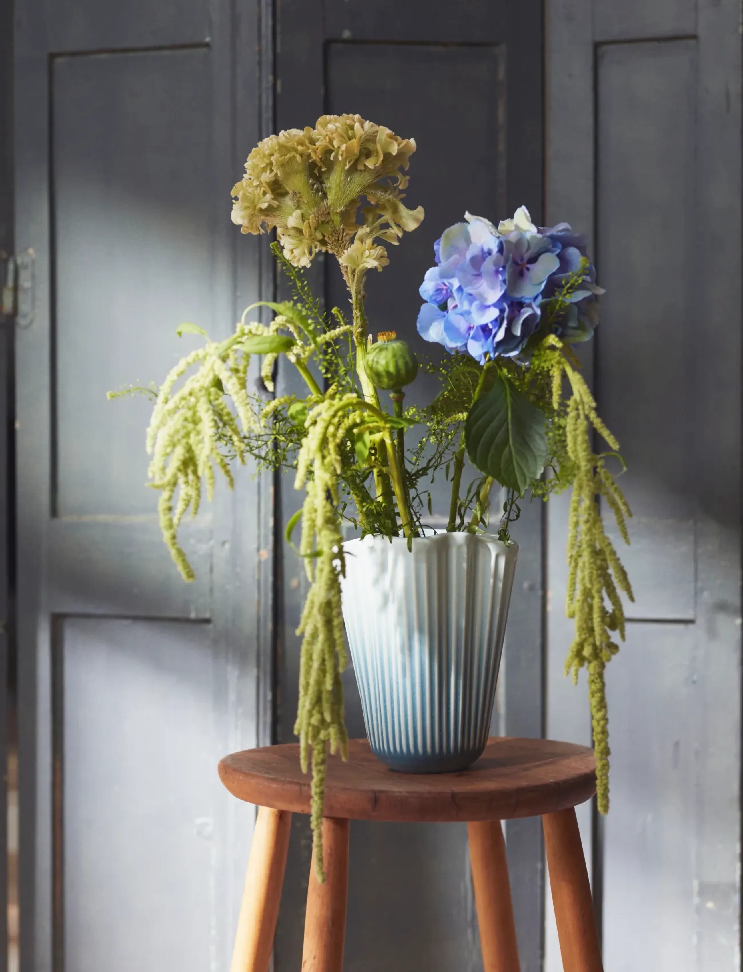 Kähler Hammershøi Unfold Vase H20.5 Cm Blå, 20.5 cm, Vases, Blau - Other Homeware