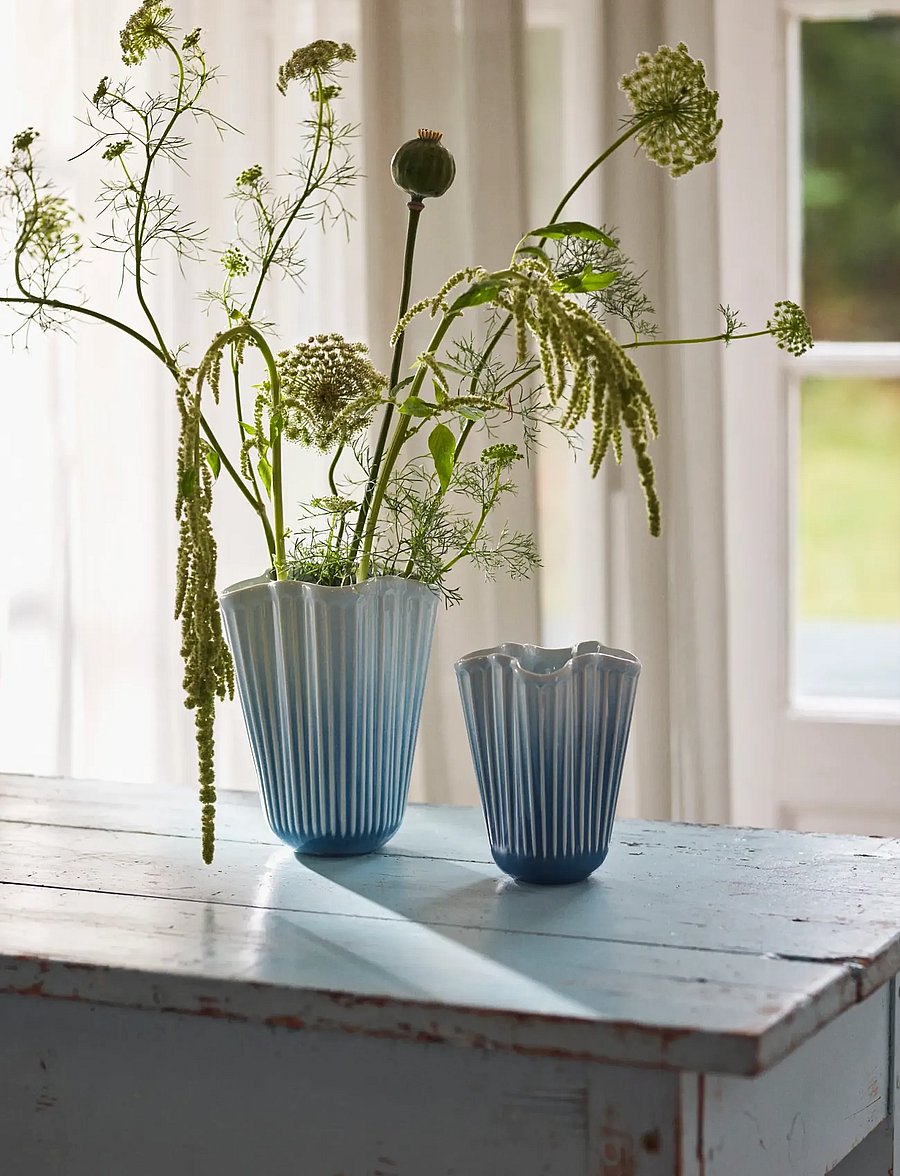 Kähler - Hammershøi Unfold Vase H16.5 cm blue - vasen - blue - 0