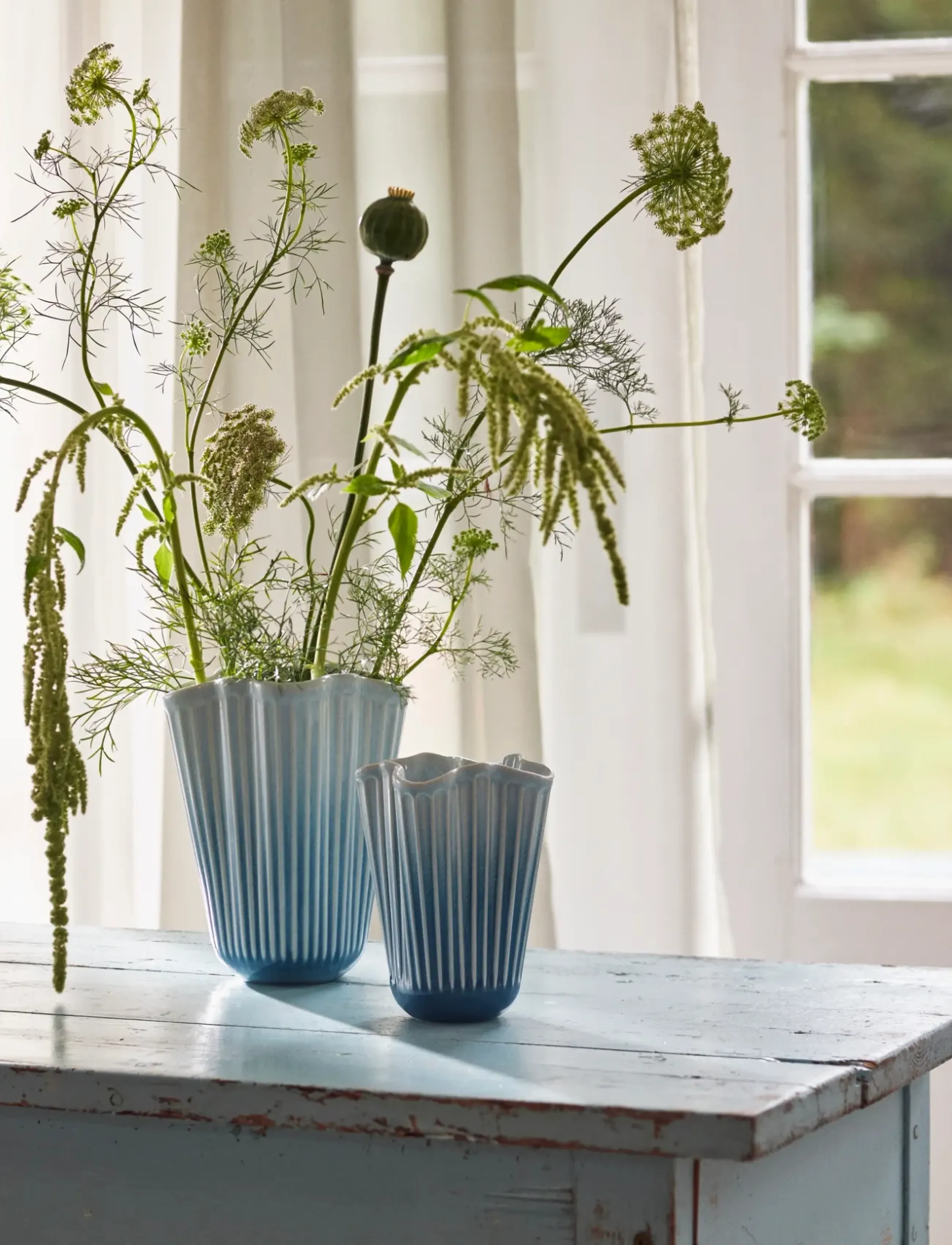 Kähler - Hammershøi Unfold Vase H16.5 cm blå - vaser - blue - 3