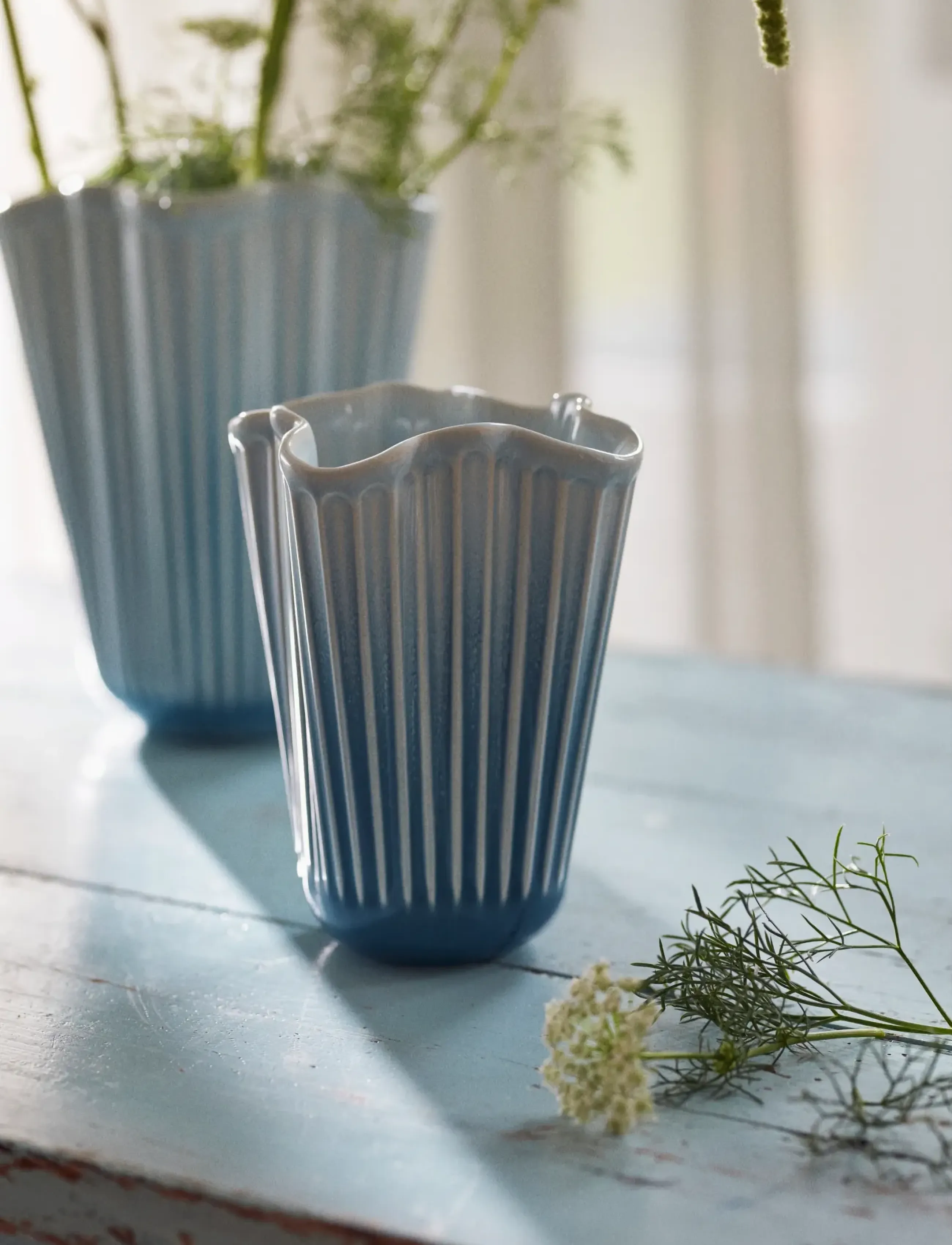 Kähler - Hammershøi Unfold Vase H16.5 cm blå - vaser - blue - 5