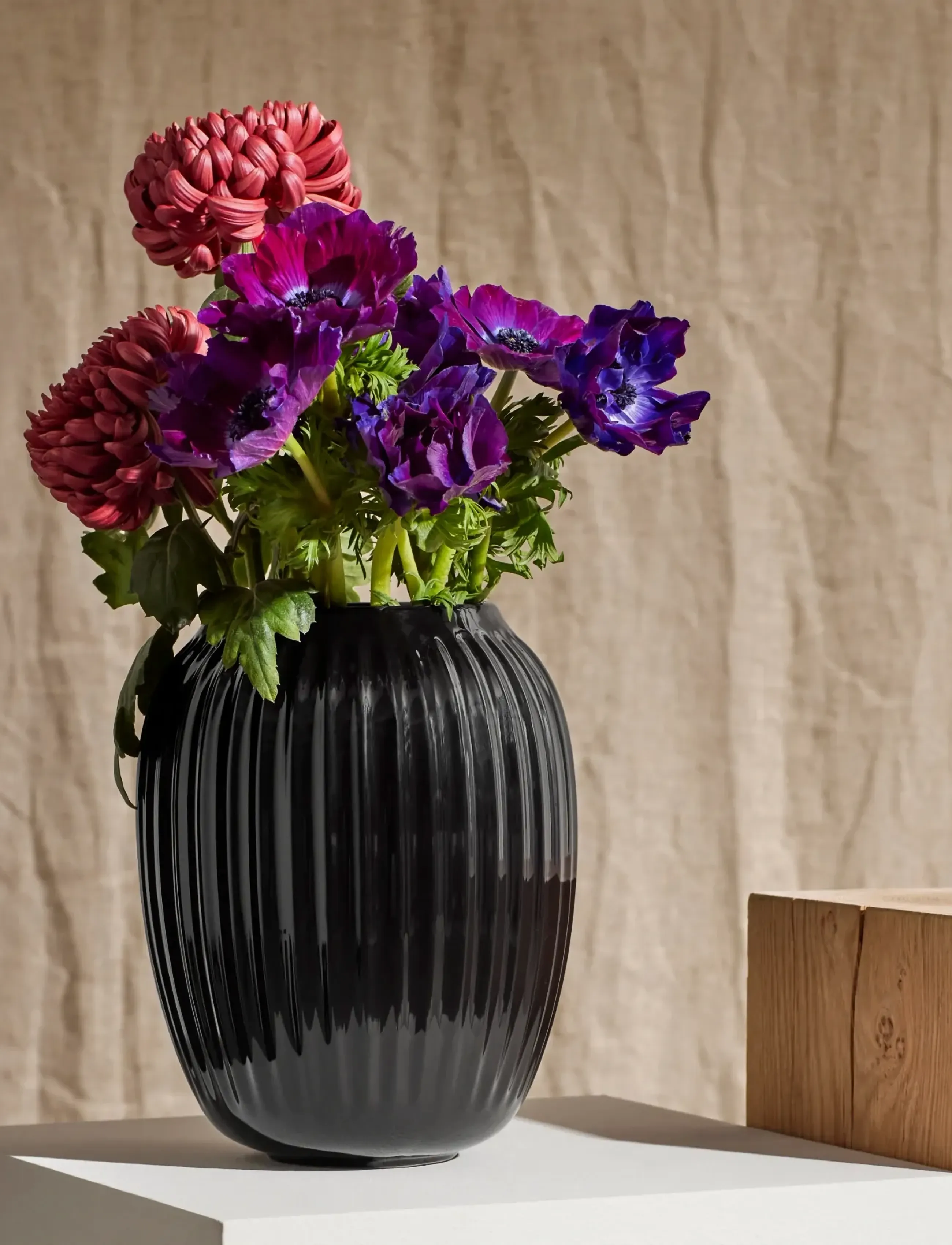 Kähler Hammershøi Vase H21 Cm Sort, cm, Vases, Schwarz - Other Homeware